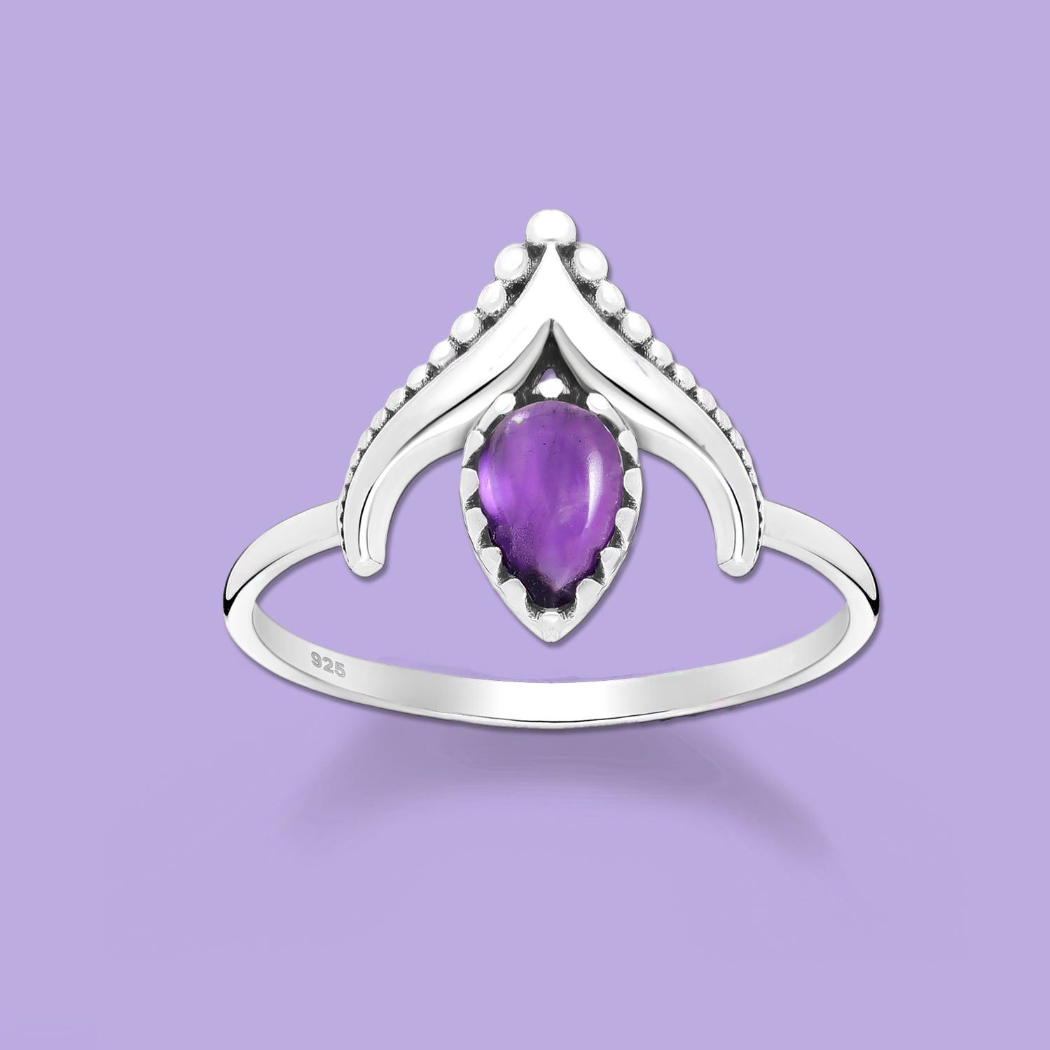 Amethyst Ring , Silver ring