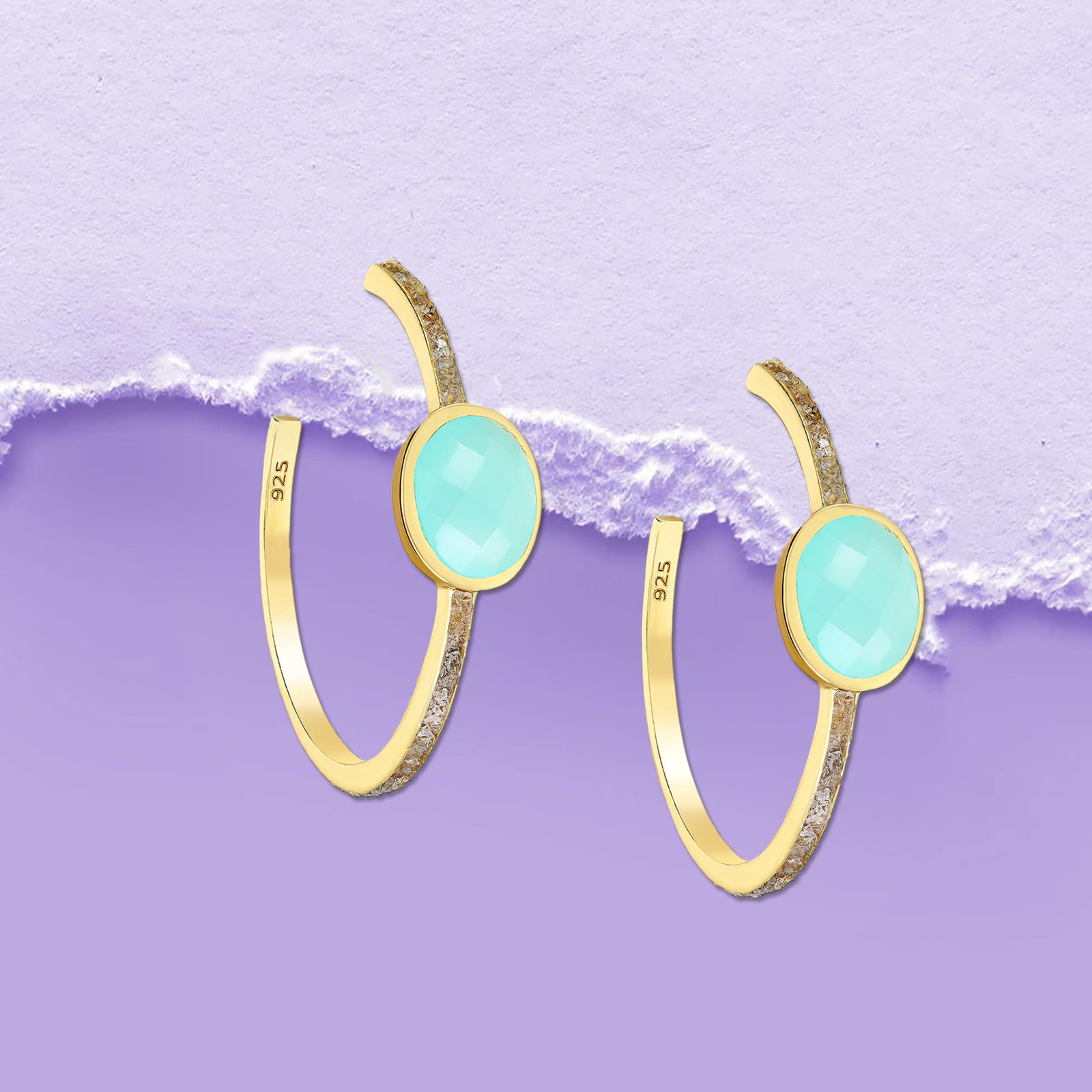 Labradorite hoop earrings, gemstone earrings