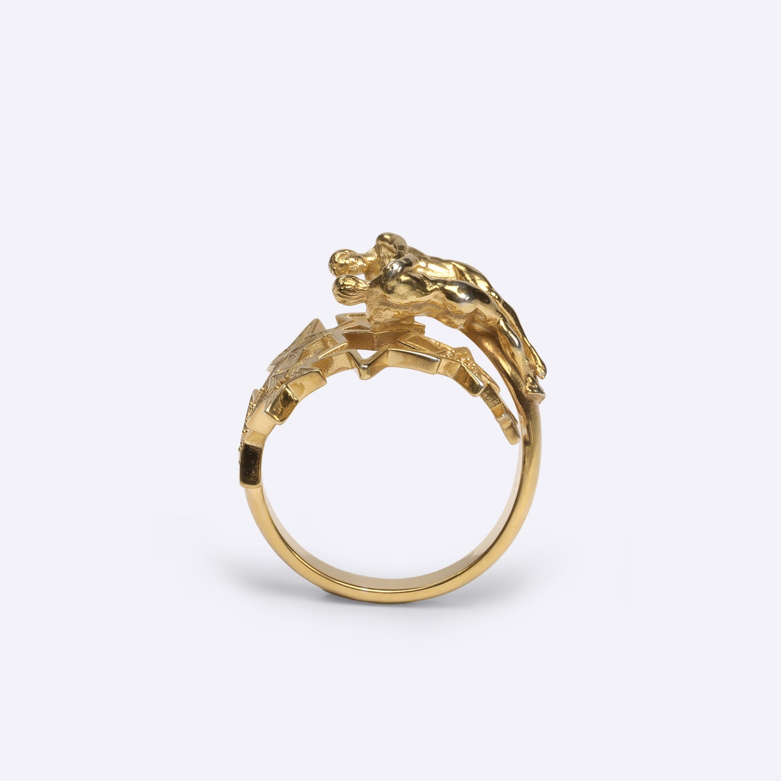 Gemini star sign ring in yellow gold with star constellation design, Pride Gift, CITIMI