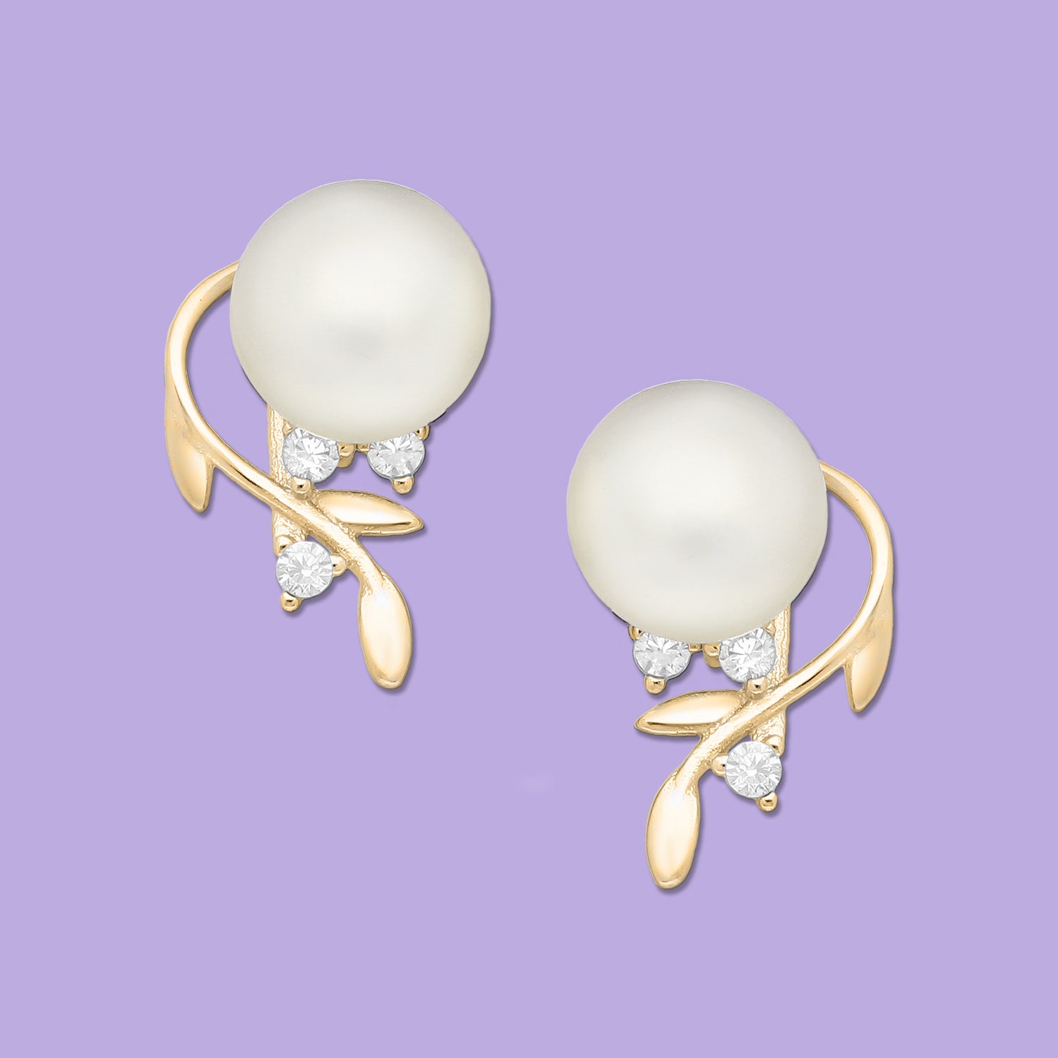 Leaf earrings, wedding earrings, pearl earrings