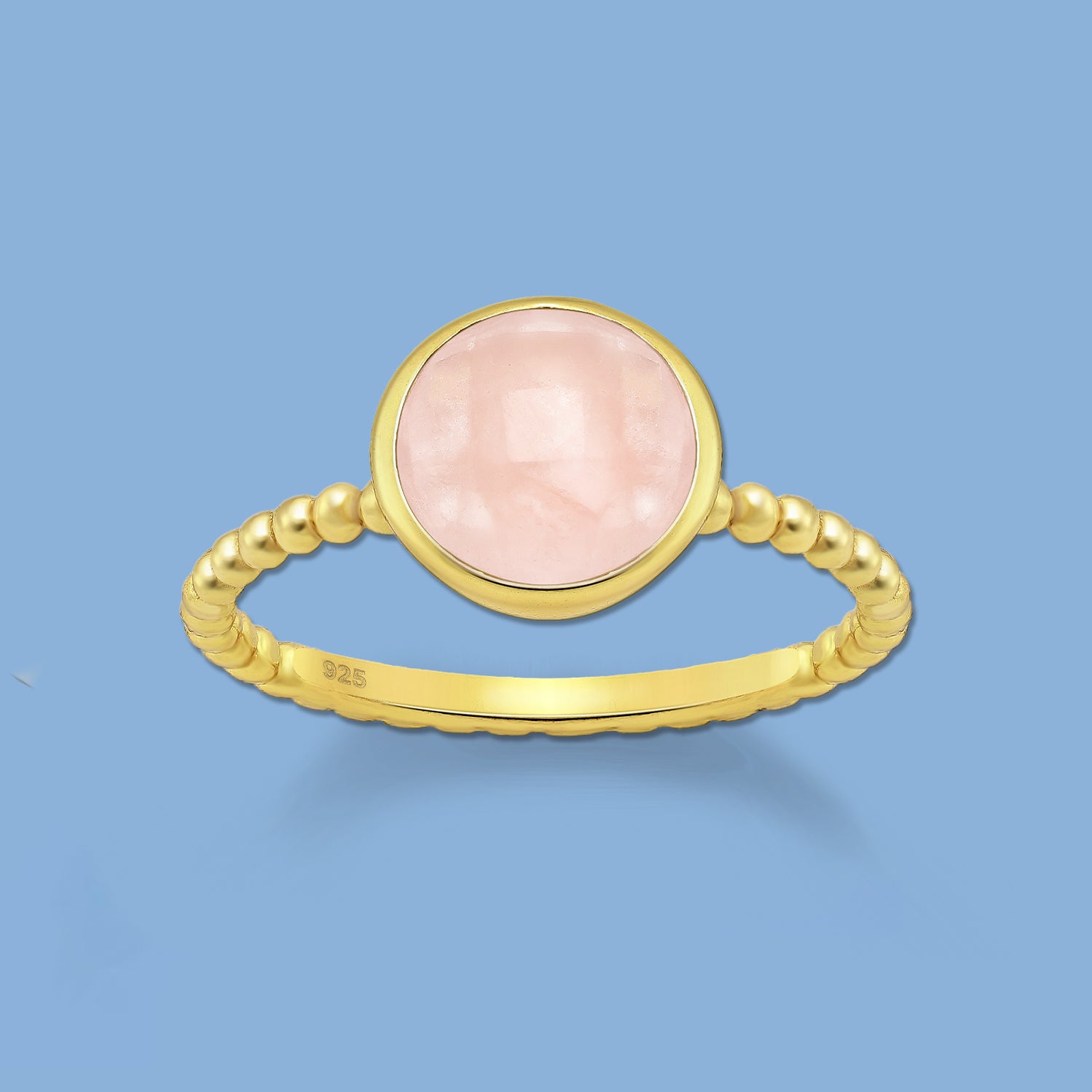 Silver Ring , Rose Quartz Ring