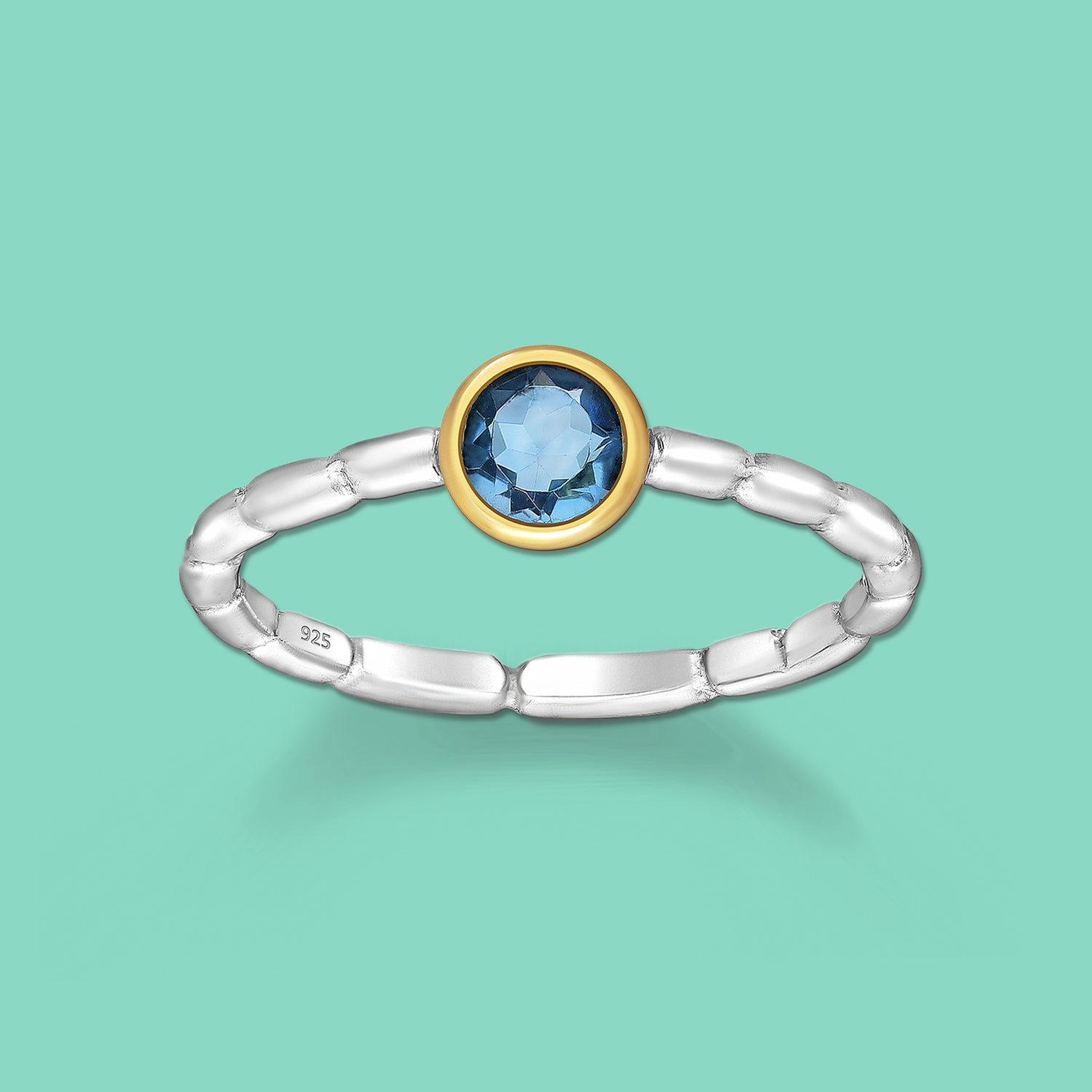 Silver Ring with Sky Blue Topaz