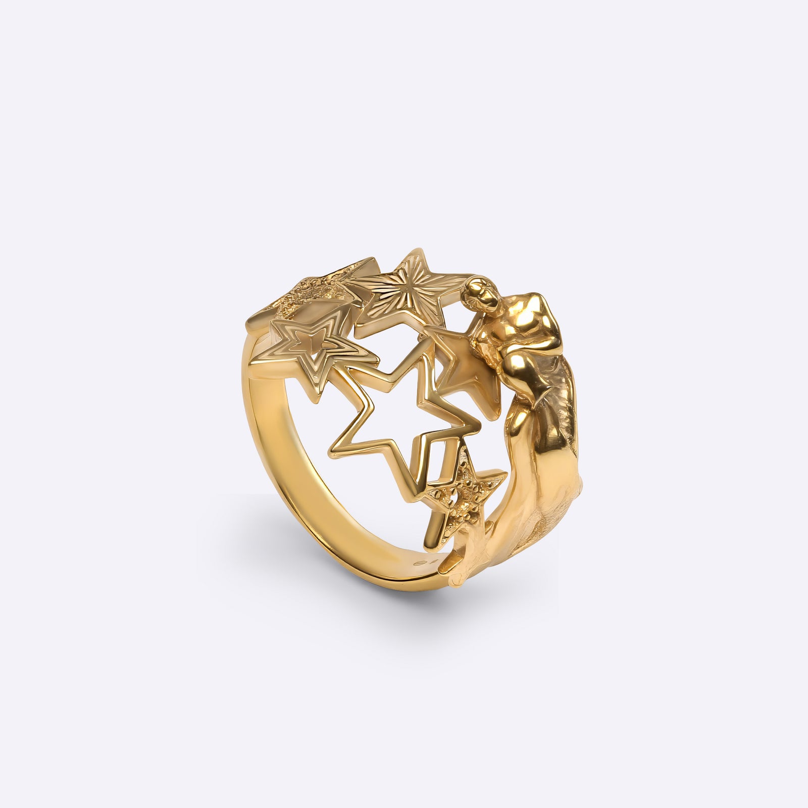 Aquarius star sign ring in yellow gold with star constellation design, personalized gift, CITIMI