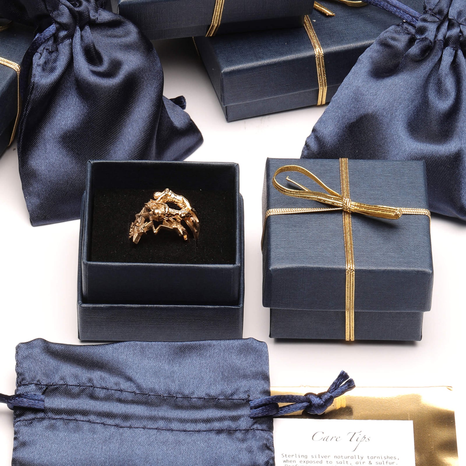 Gemini ring in gold plated sterling silver, Gemini Jewelry