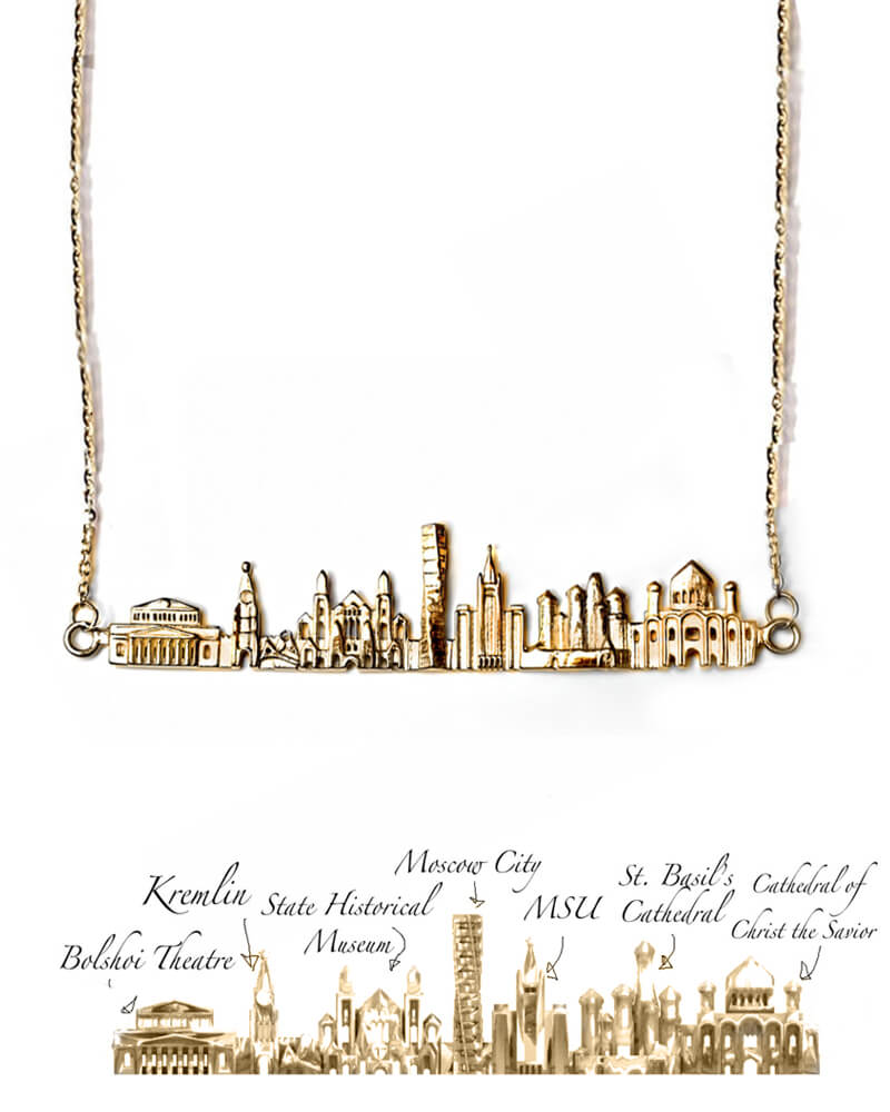 City Necklace Moscow in Sterling Silver