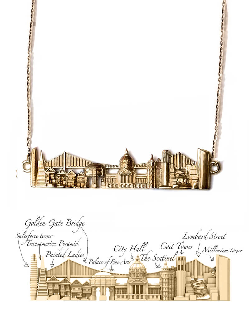 City Necklace San Francisco in Sterling Silver