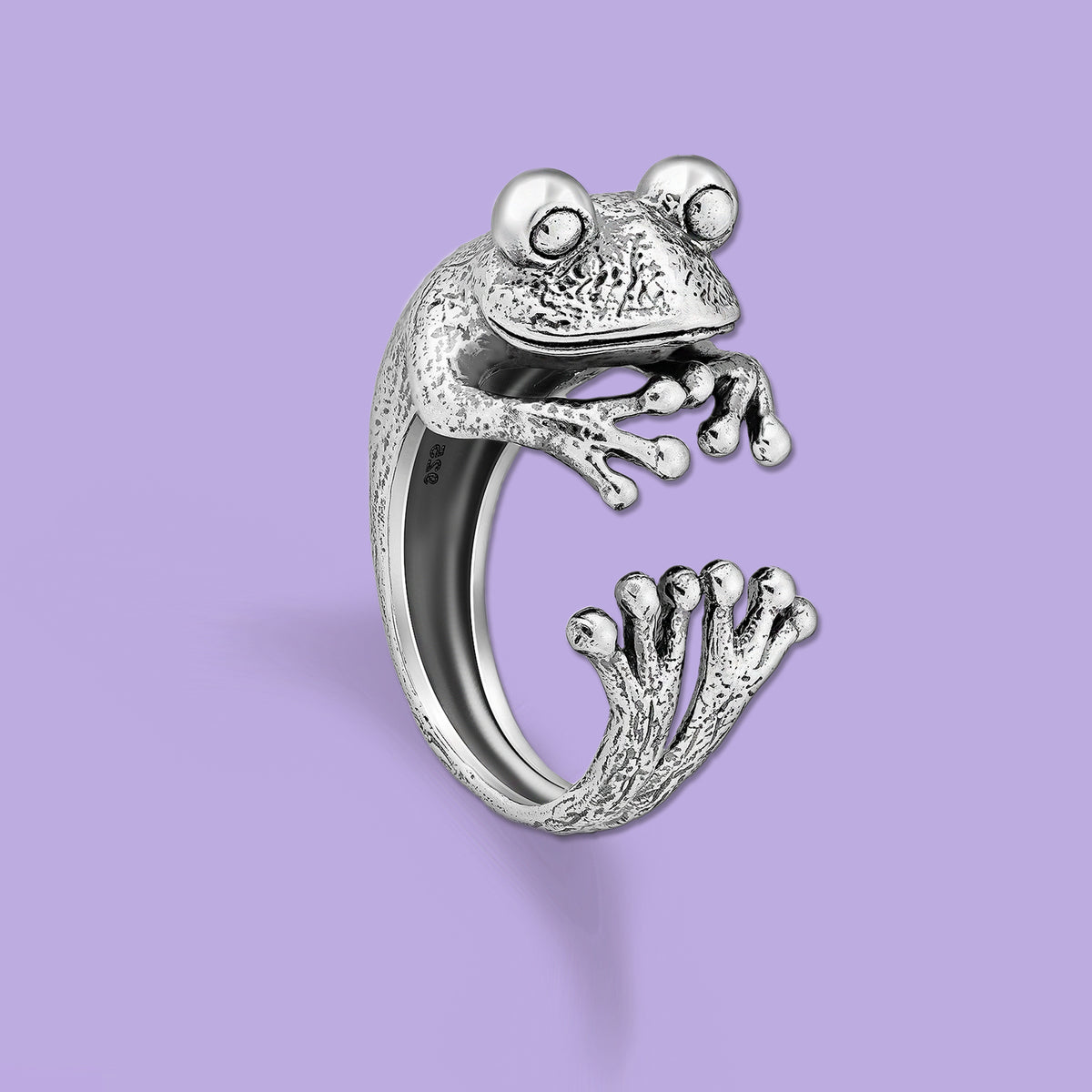 Adjustable Frog Ring , silver ring
