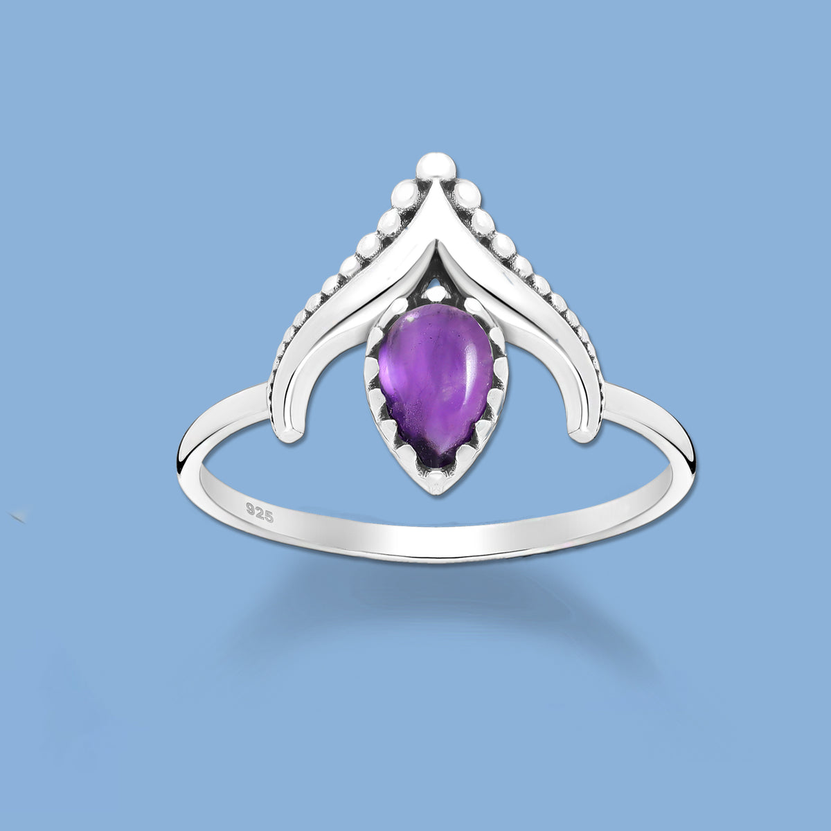 Amethyst Ring,  Sterling Silver 