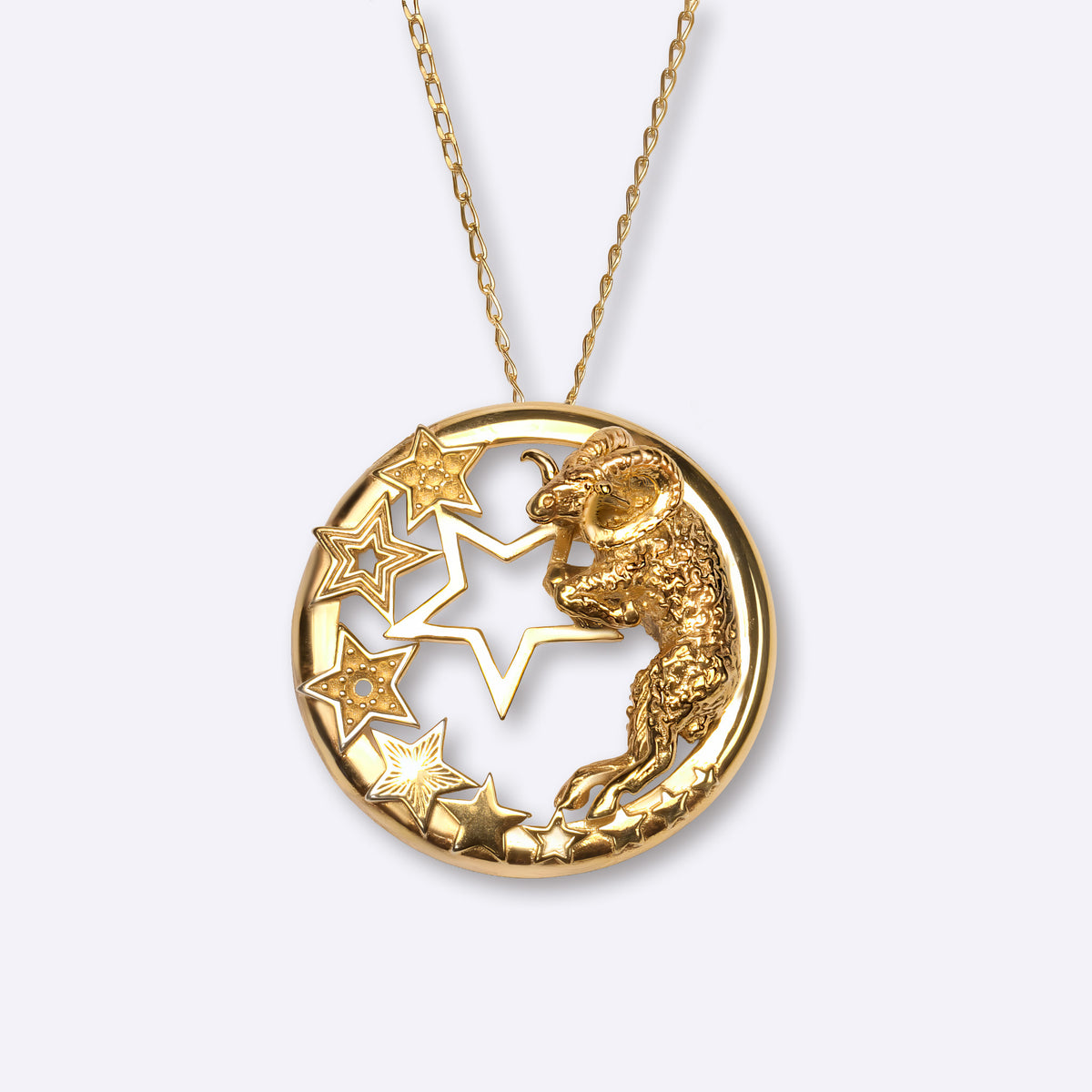 Aries zodiac Necklace in yellow gold with star constellation design, CITIMI