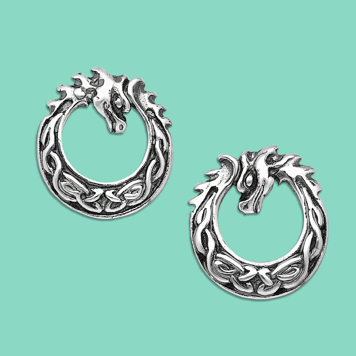 Celtic earrings,  Dragon earrings, Stud Earrings