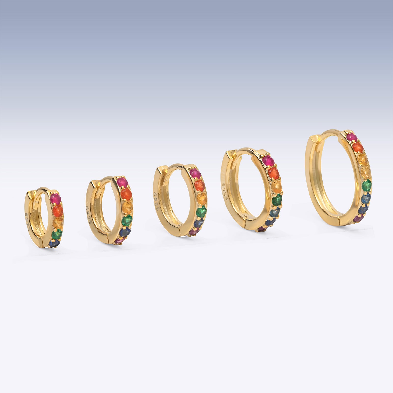 Rainbow Huggie Hoop Earrings