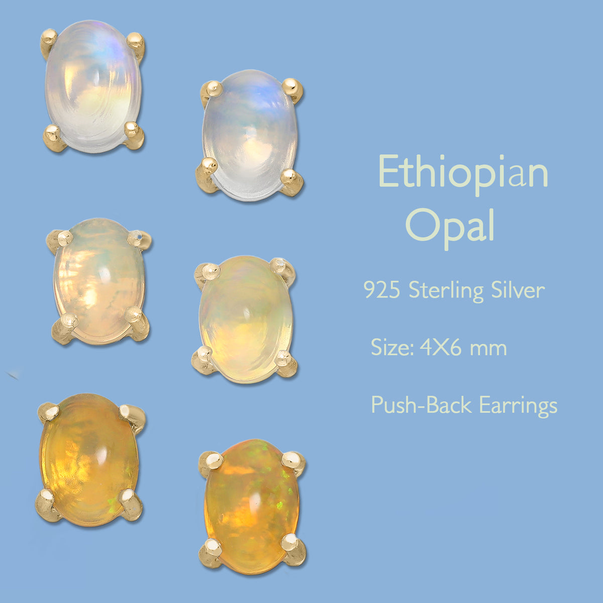 Ethiopian Opal Stud Earrings, opal jewelry