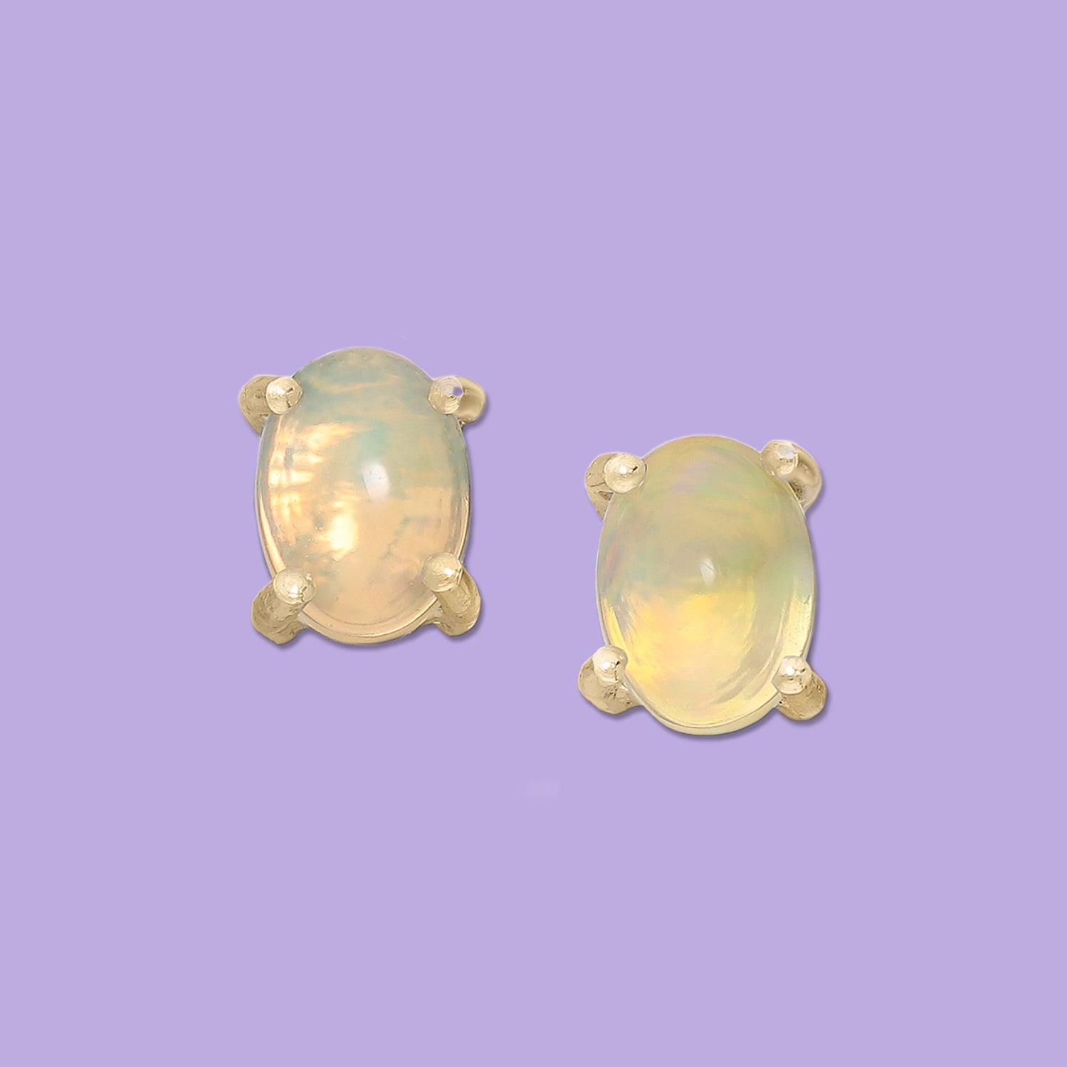 Ethiopian opal earrings, stud earrings with opal