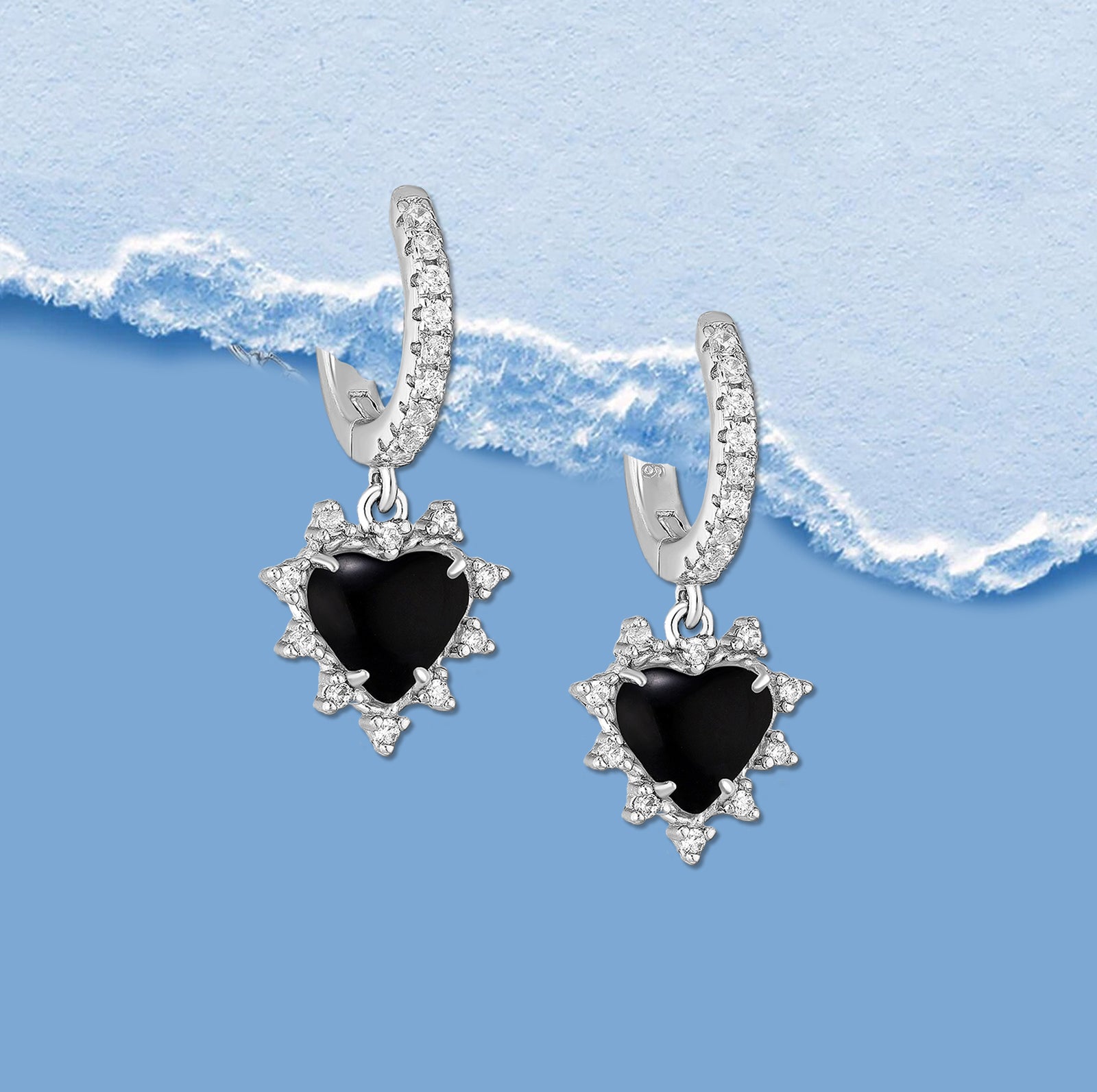 Heart Earrings, huggie hoop earrings