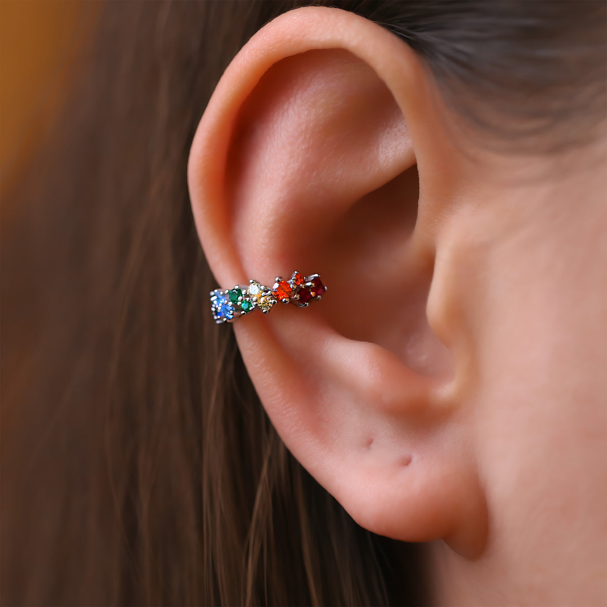 Rainbow No Piercing Ear Cuff