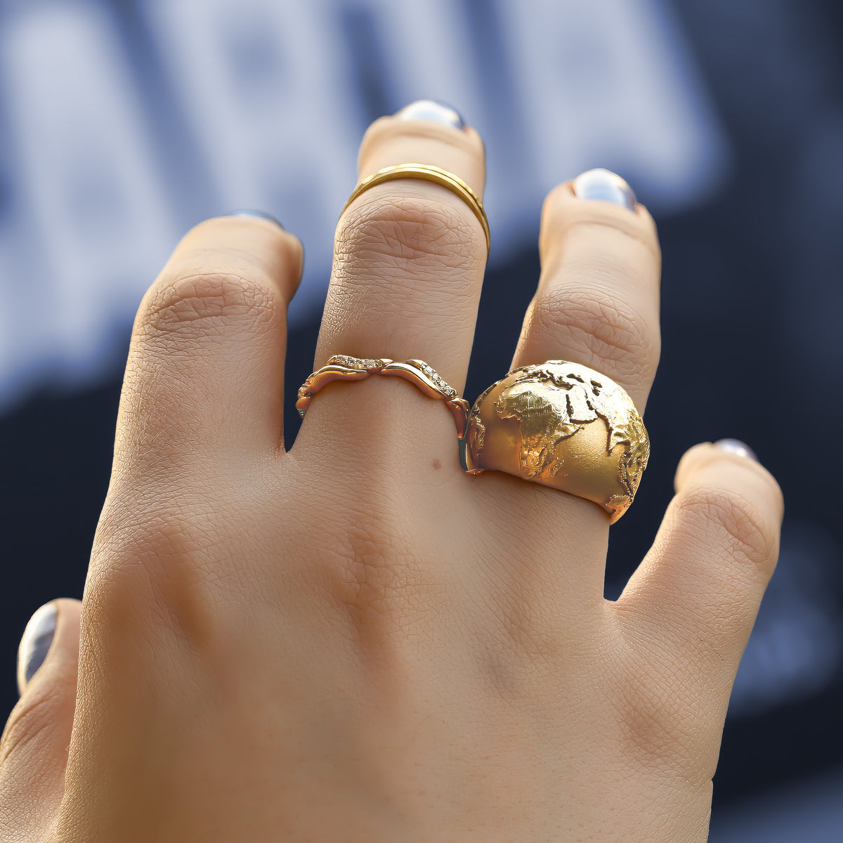 World Map Adjustable Ring