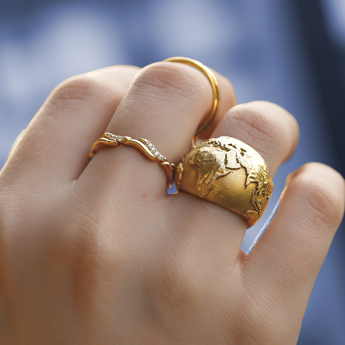 World Map Adjustable Ring
