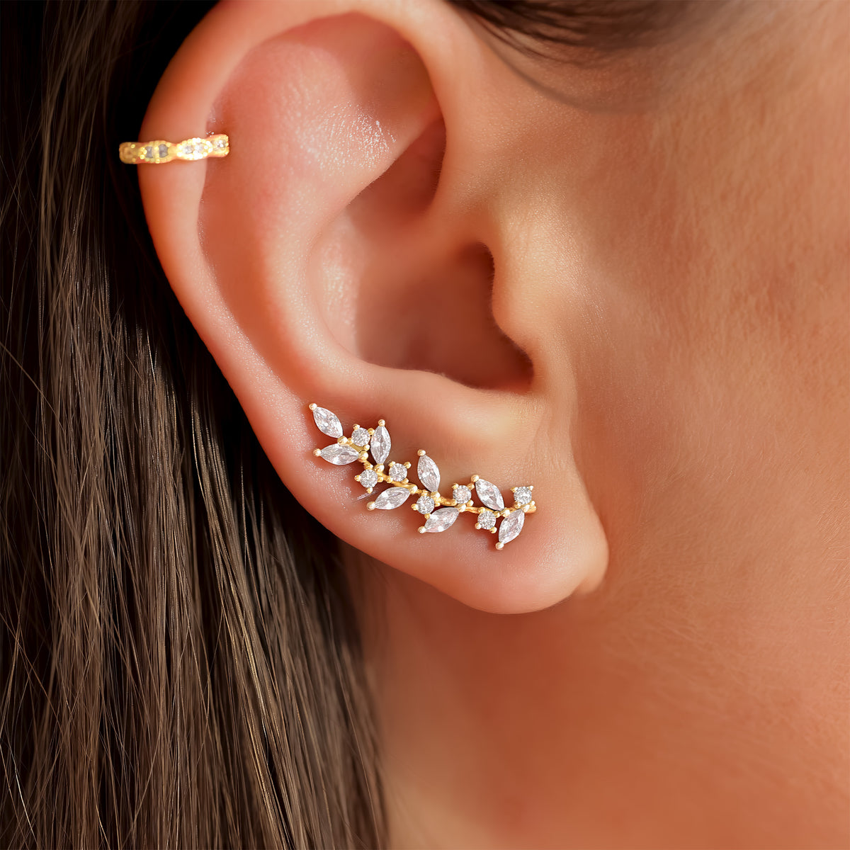 Leaf Climber Earrings