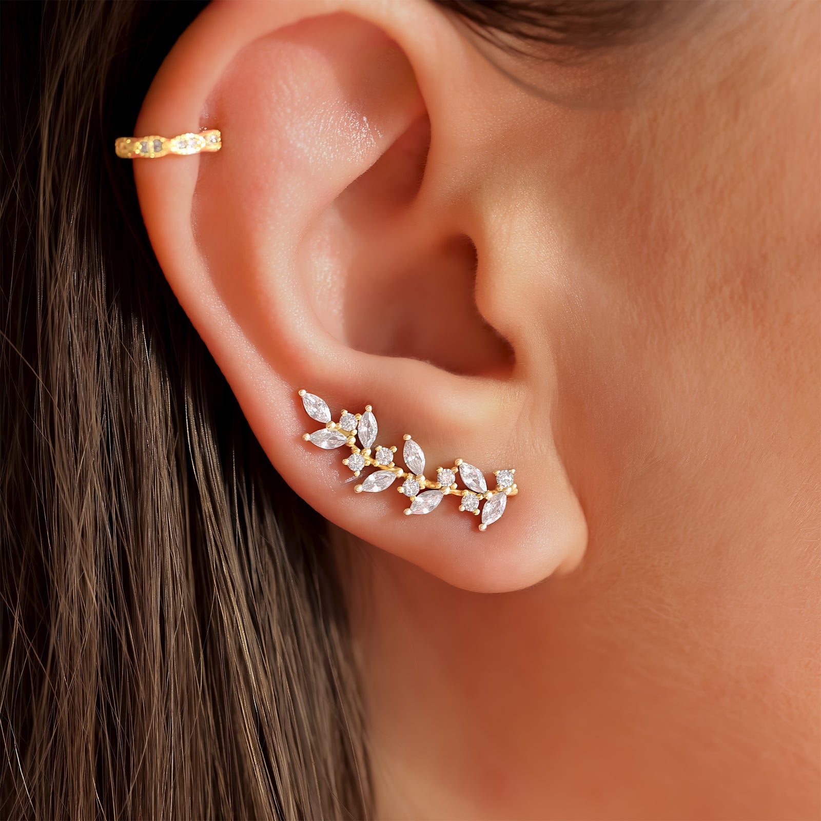 Leaf Climber Earrings