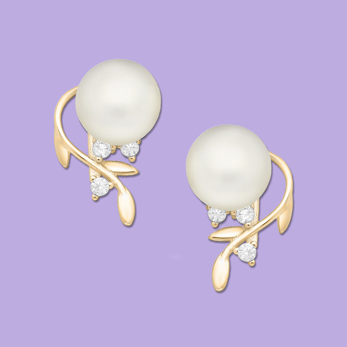 Leaf earrings, wedding earrings, pearl earrings