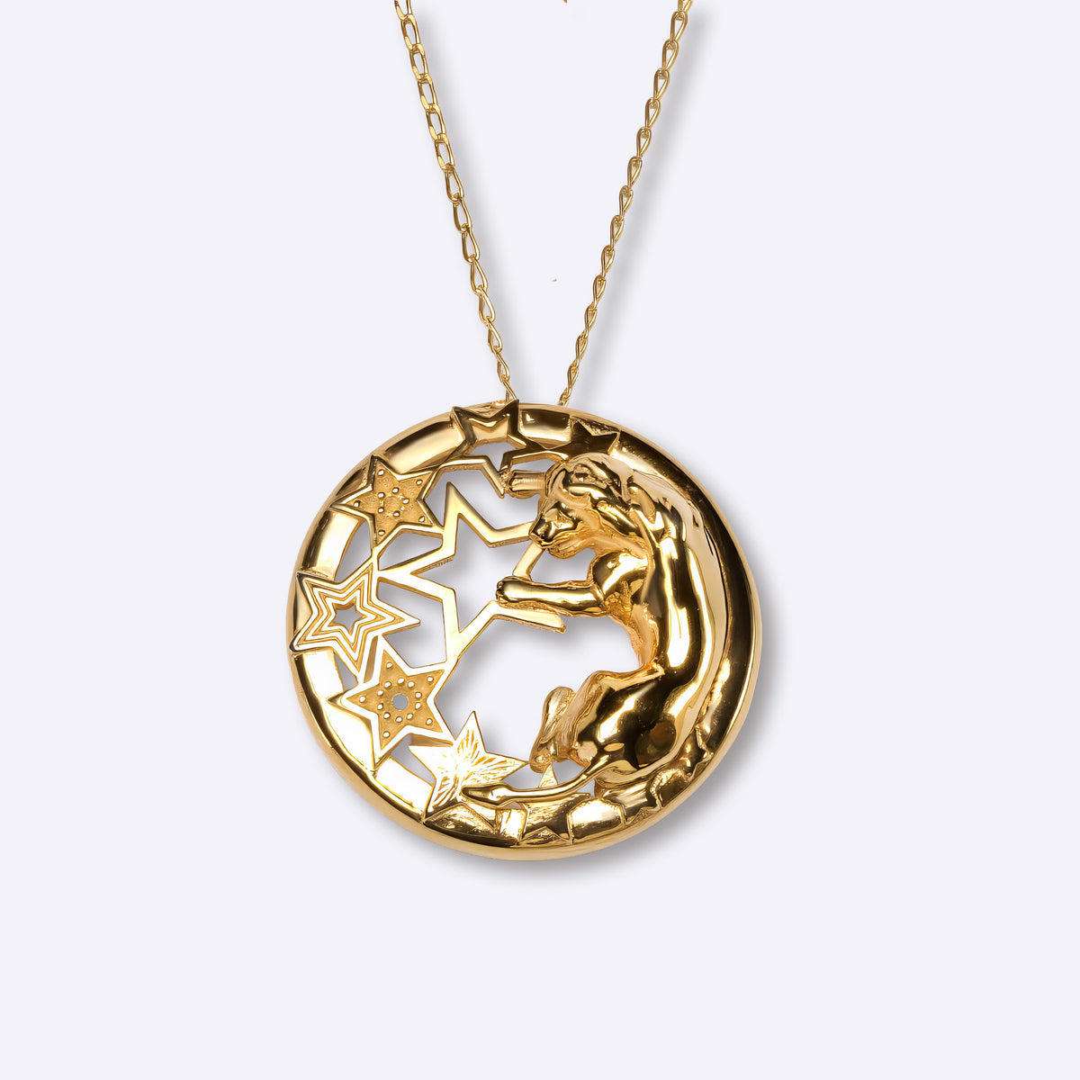 Leo zodiac Necklace in yellow gold with star constellation design, CITIMI