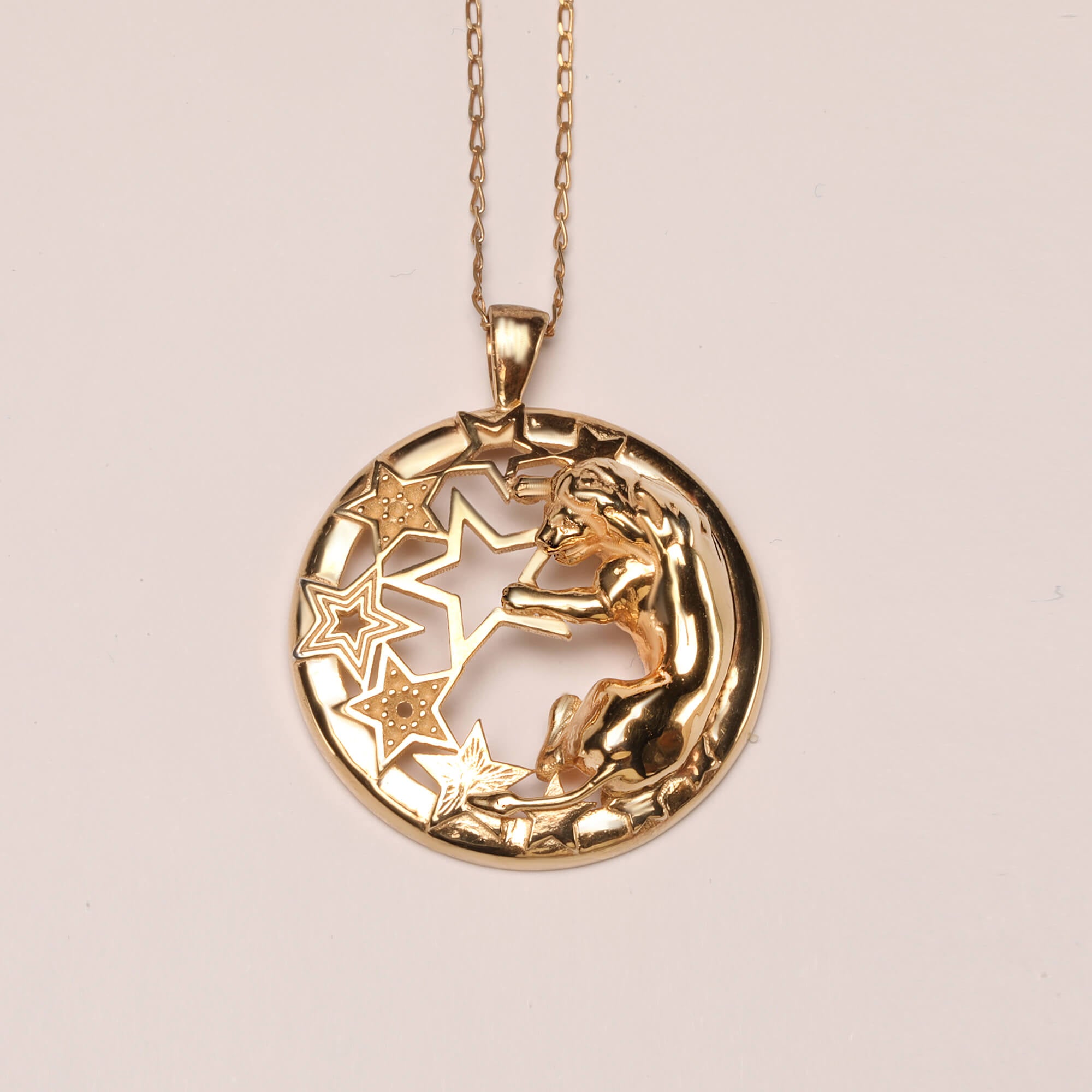 Lion necklace, zodiac necklace, Leo pendant, Zodiac jewelry by CITIMI