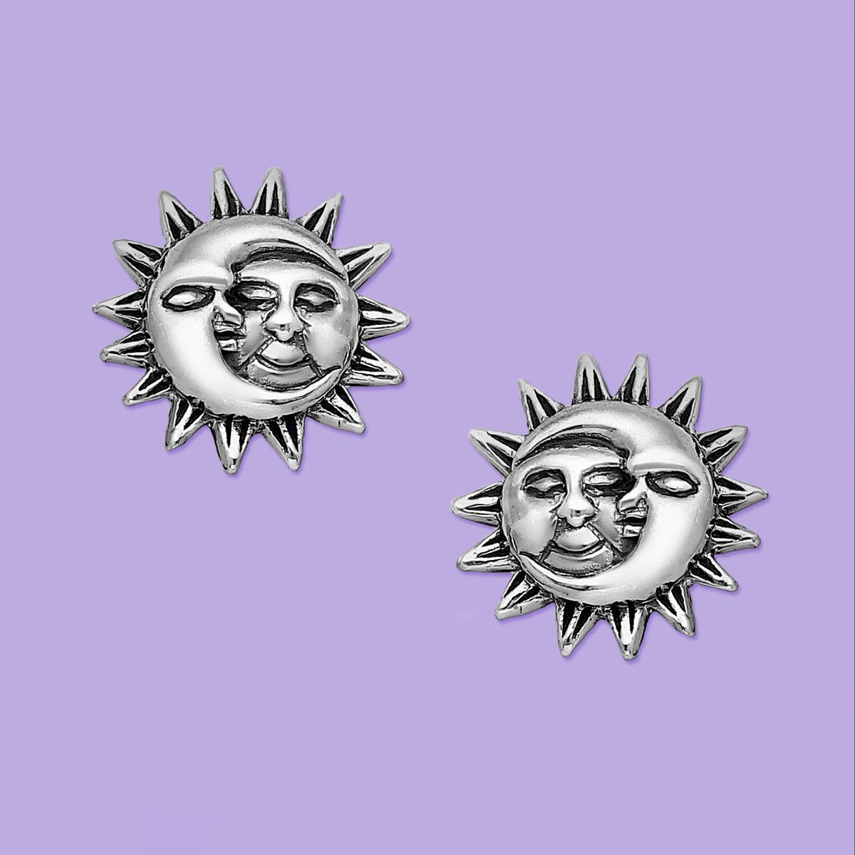  Moon And Sun earrings, Silver Earrings