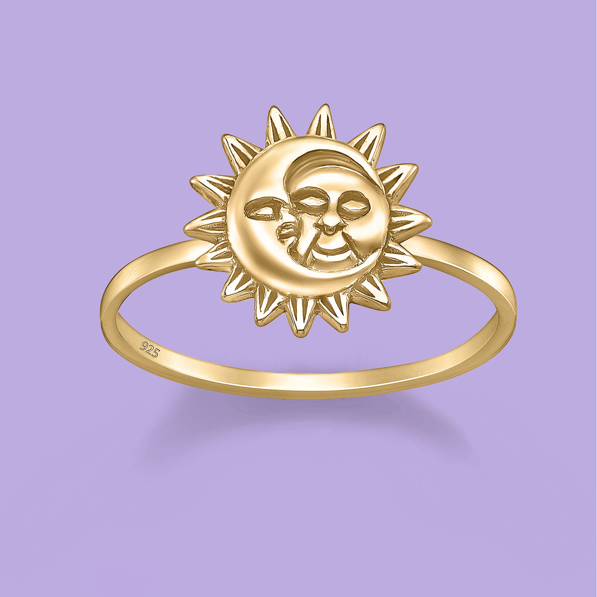 Moon and Sun Ring, silver ring