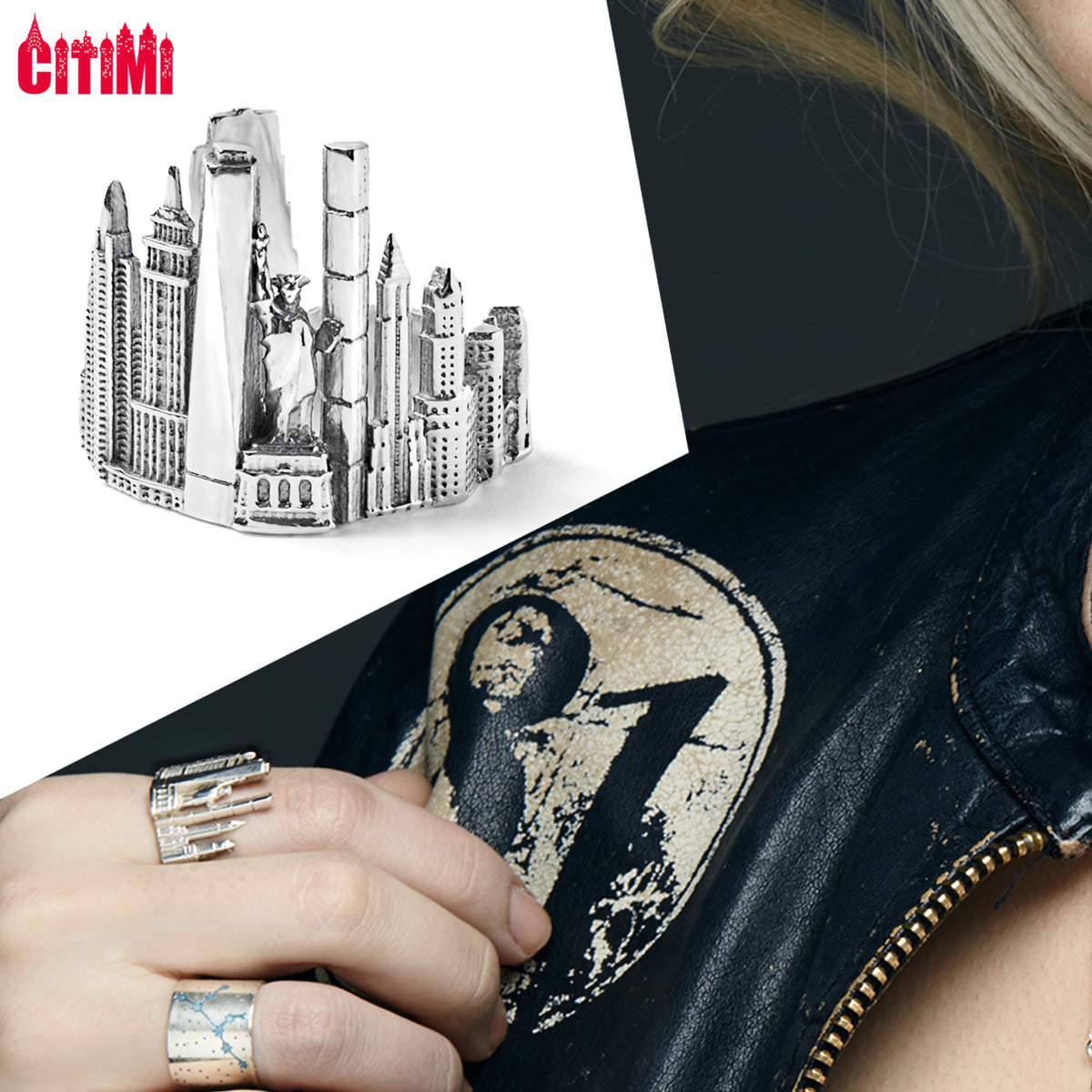 Cityscape Ring New York in Sterling Silver