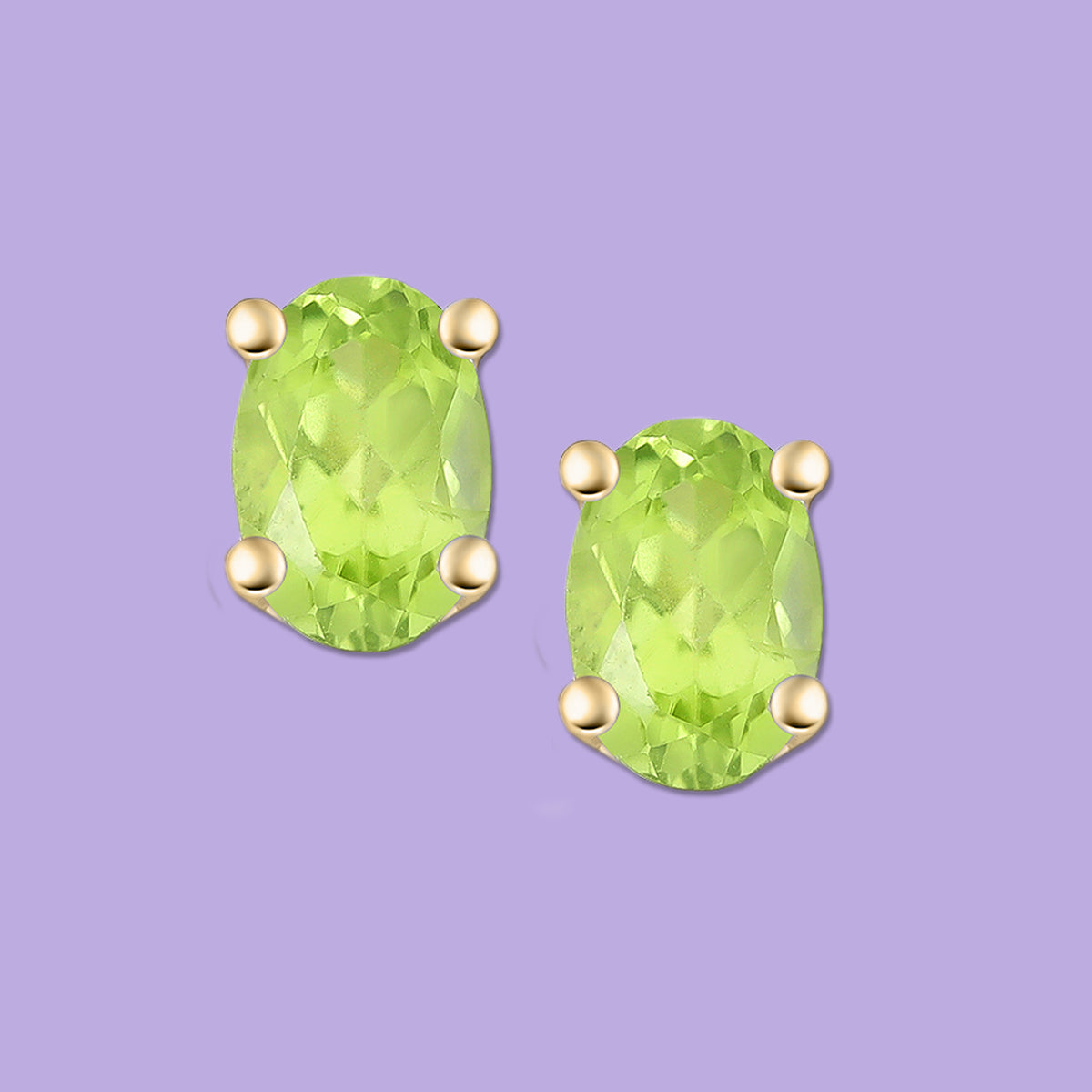 Peridot Stud Earrings, green earrings, gemstone earrings