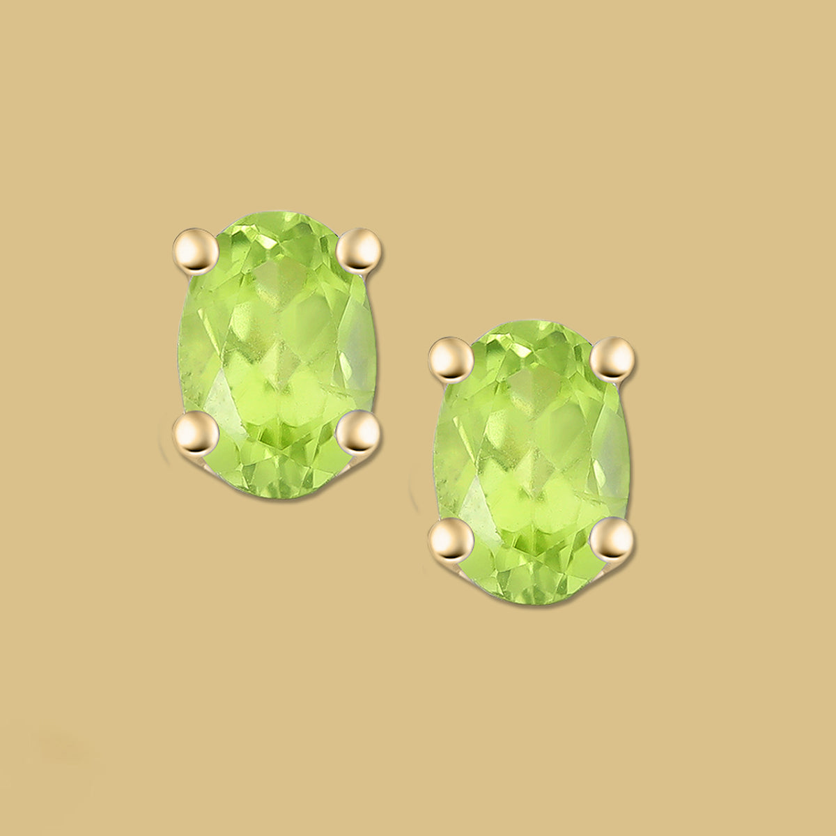 Peridot studs, gemstone earrings