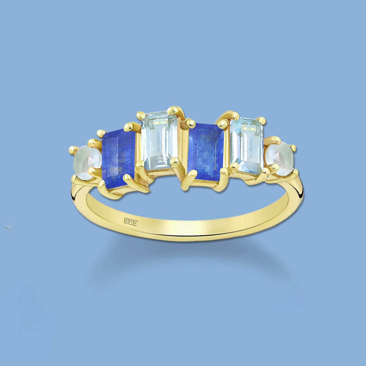 Blue Jade Ring, gold ring