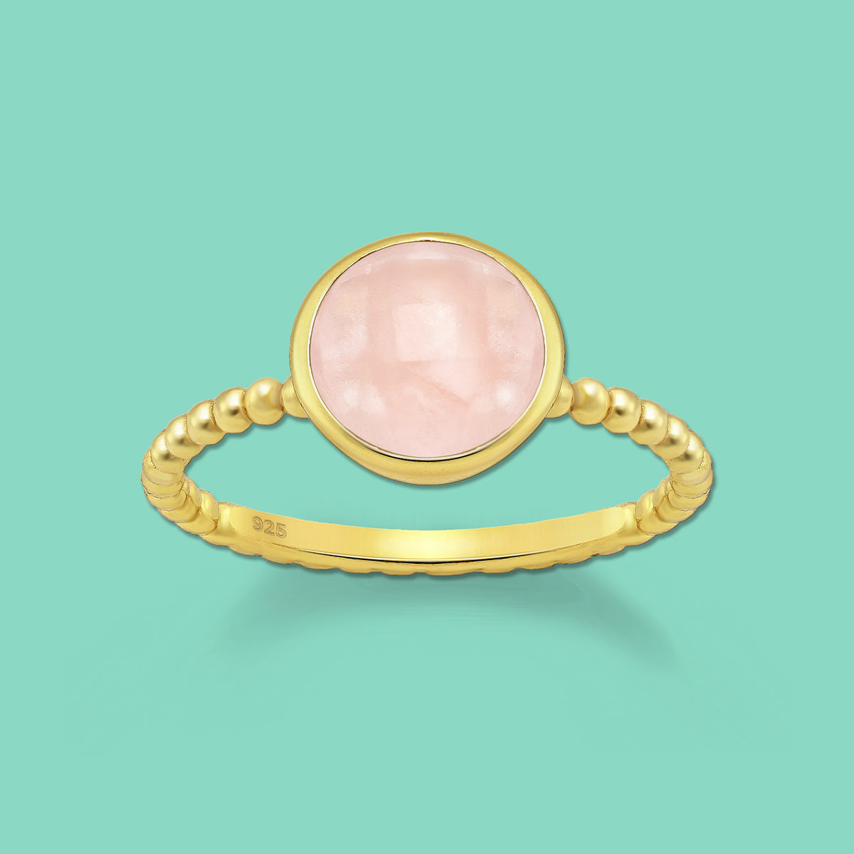 Silver Ring , Rose Quartz ring