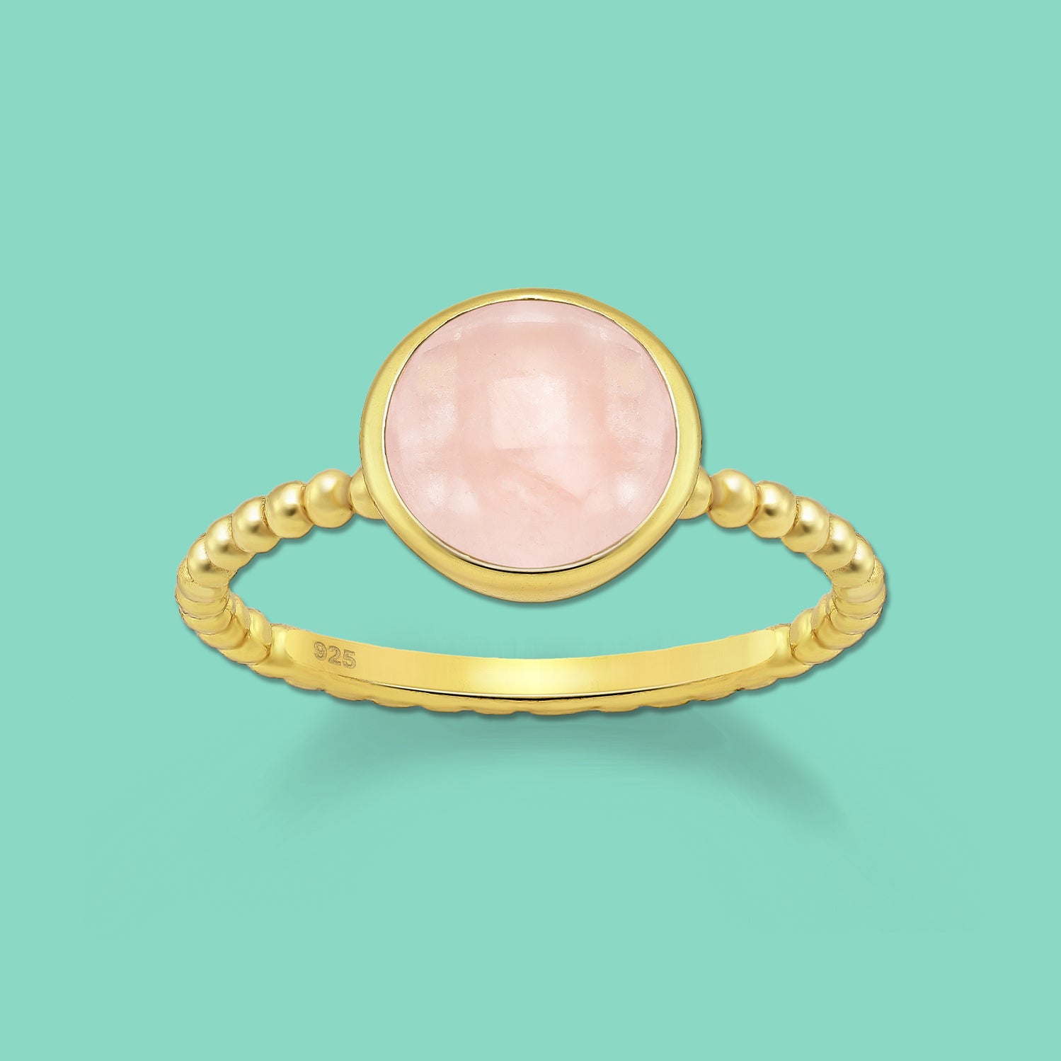 Silver Ring , Rose Quartz ring