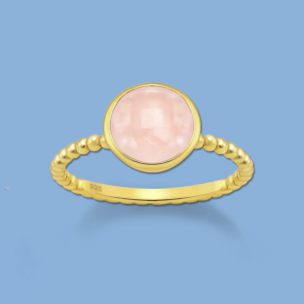 Silver Ring , Rose Quartz Ring