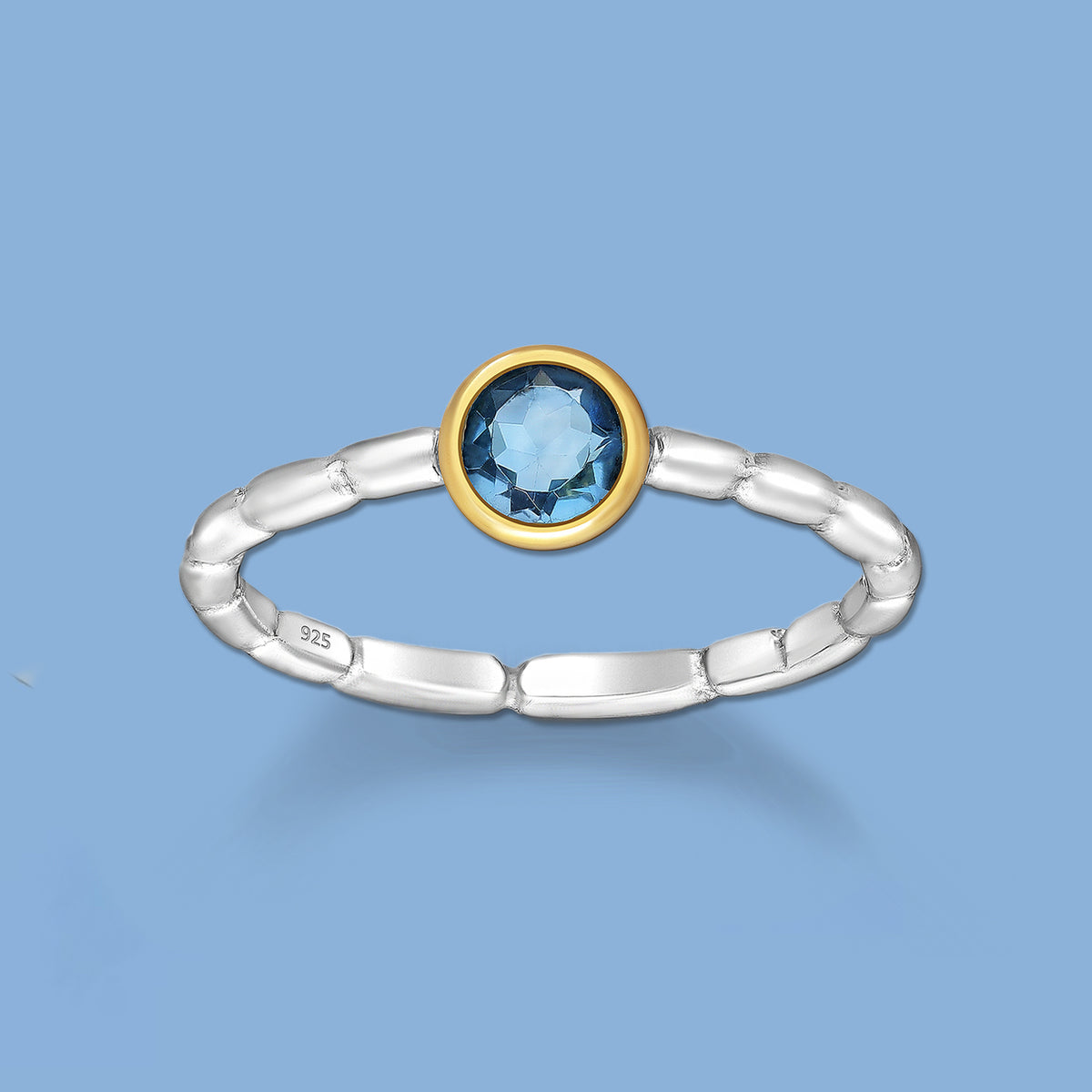 Silver Ring with Sky Blue Topaz
