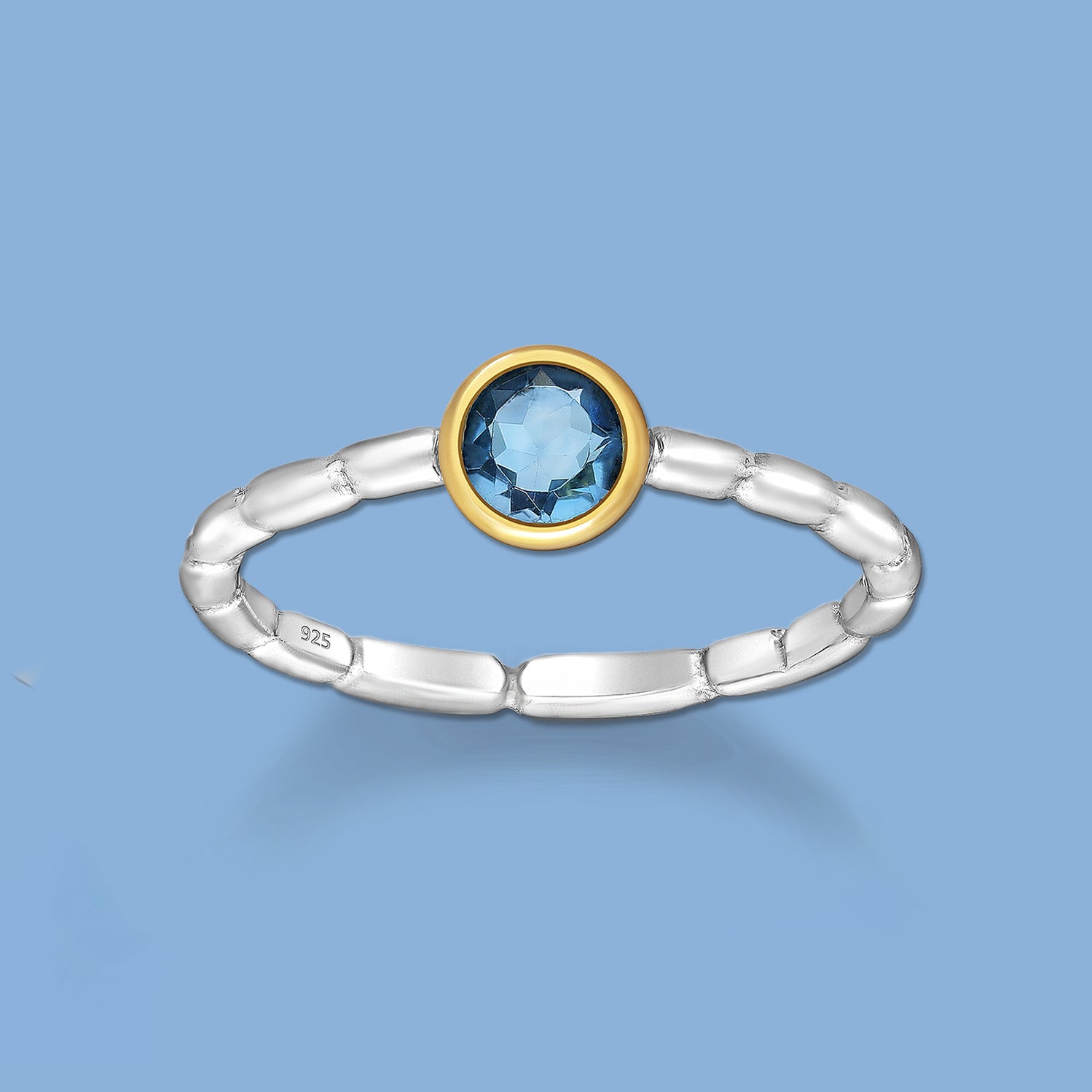 Silver Ring with Sky Blue Topaz