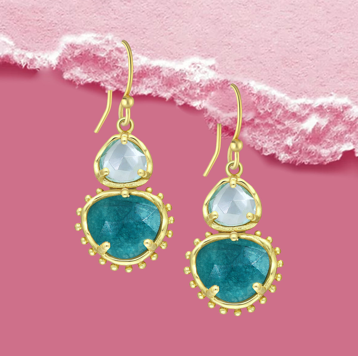 blue earrings, gemstone earrings