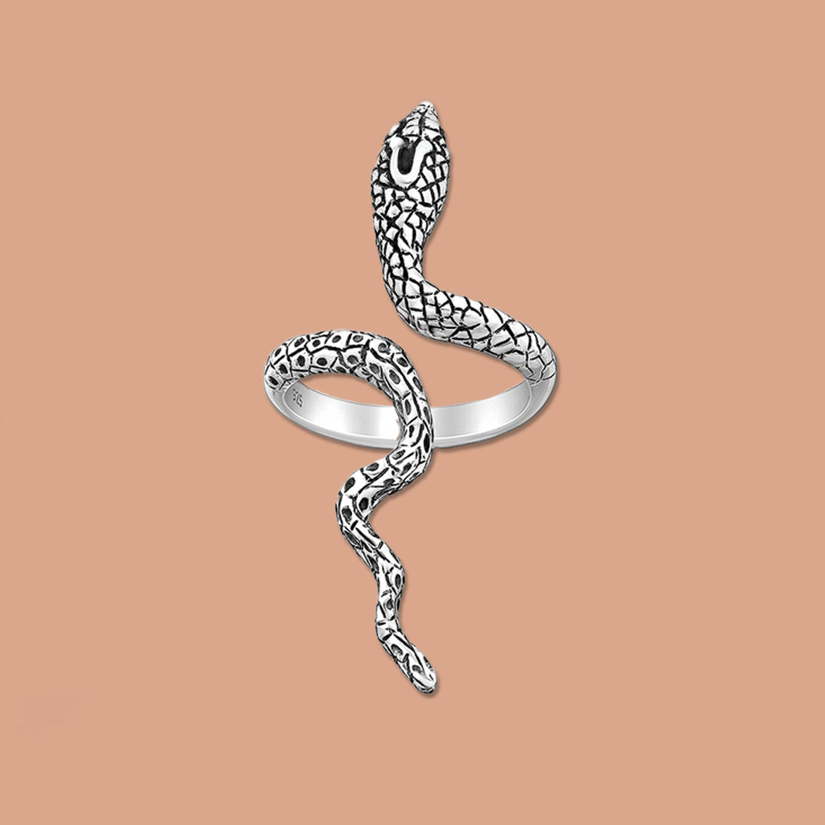 Snake Adjustable Silver Ring