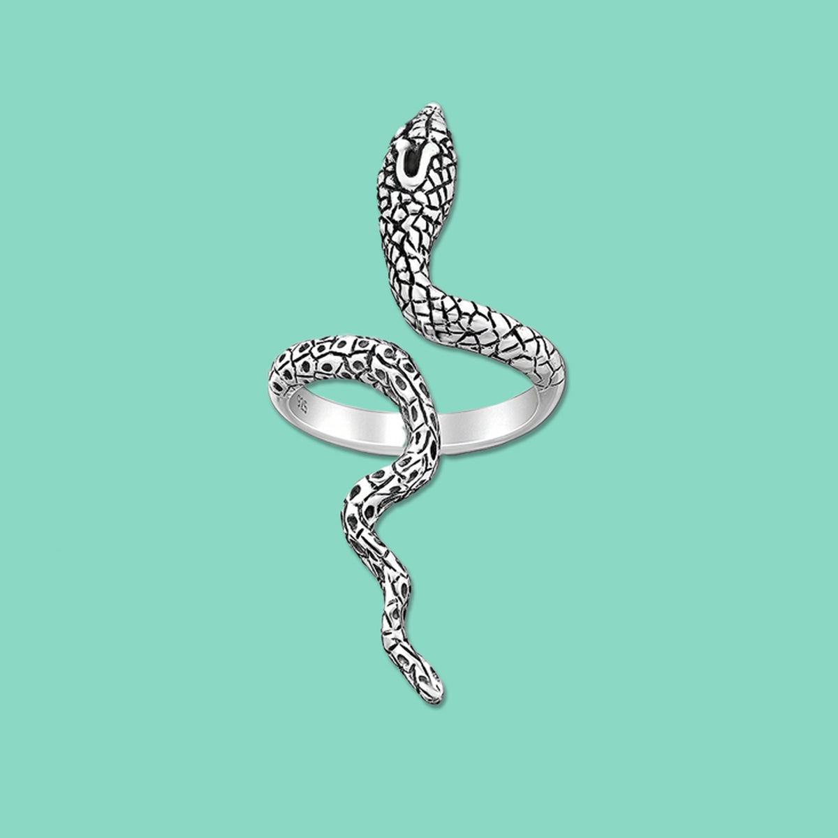 Snake Adjustable Silver Ring