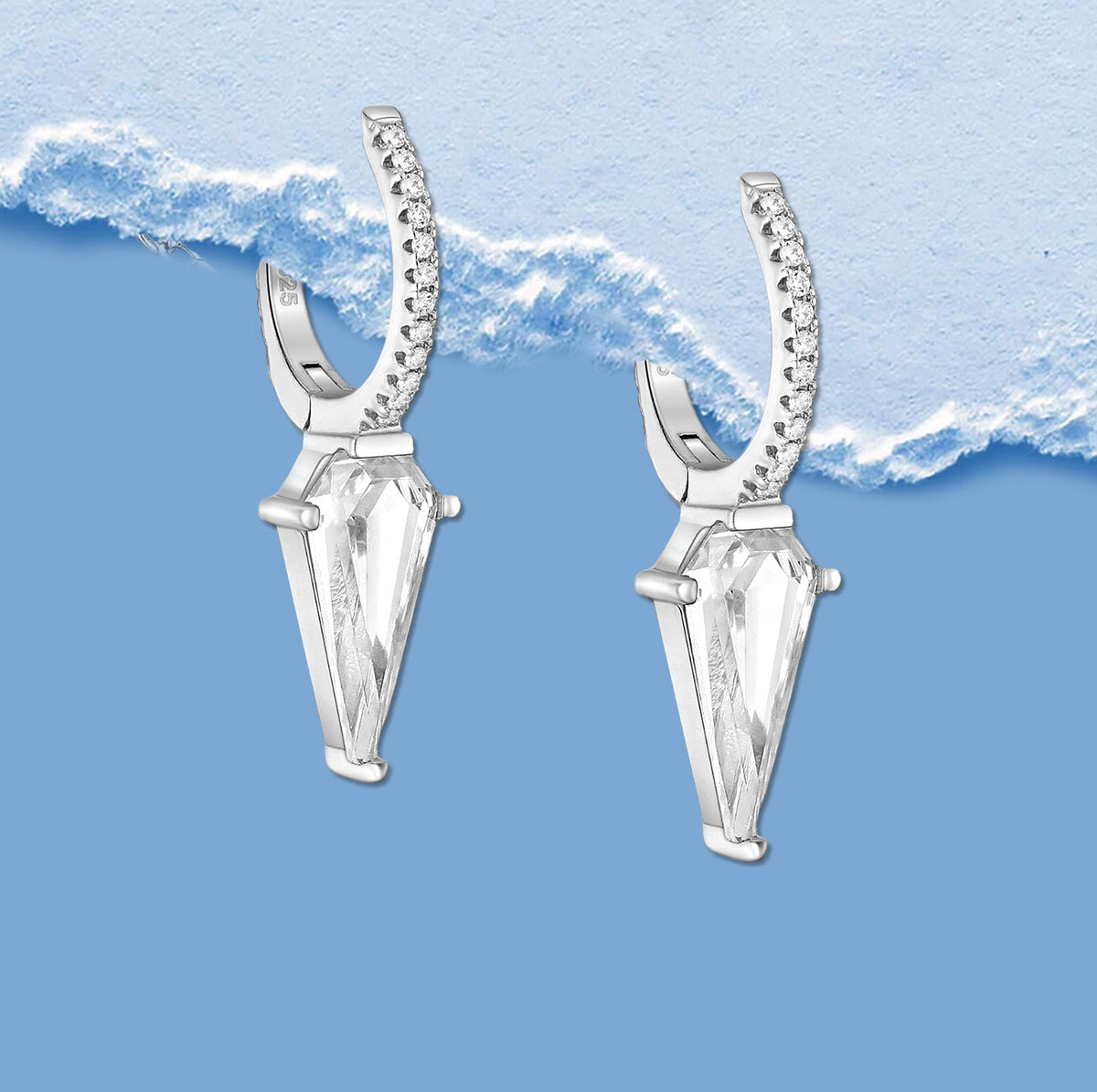 Spike Hoop Earrings, silver earrings