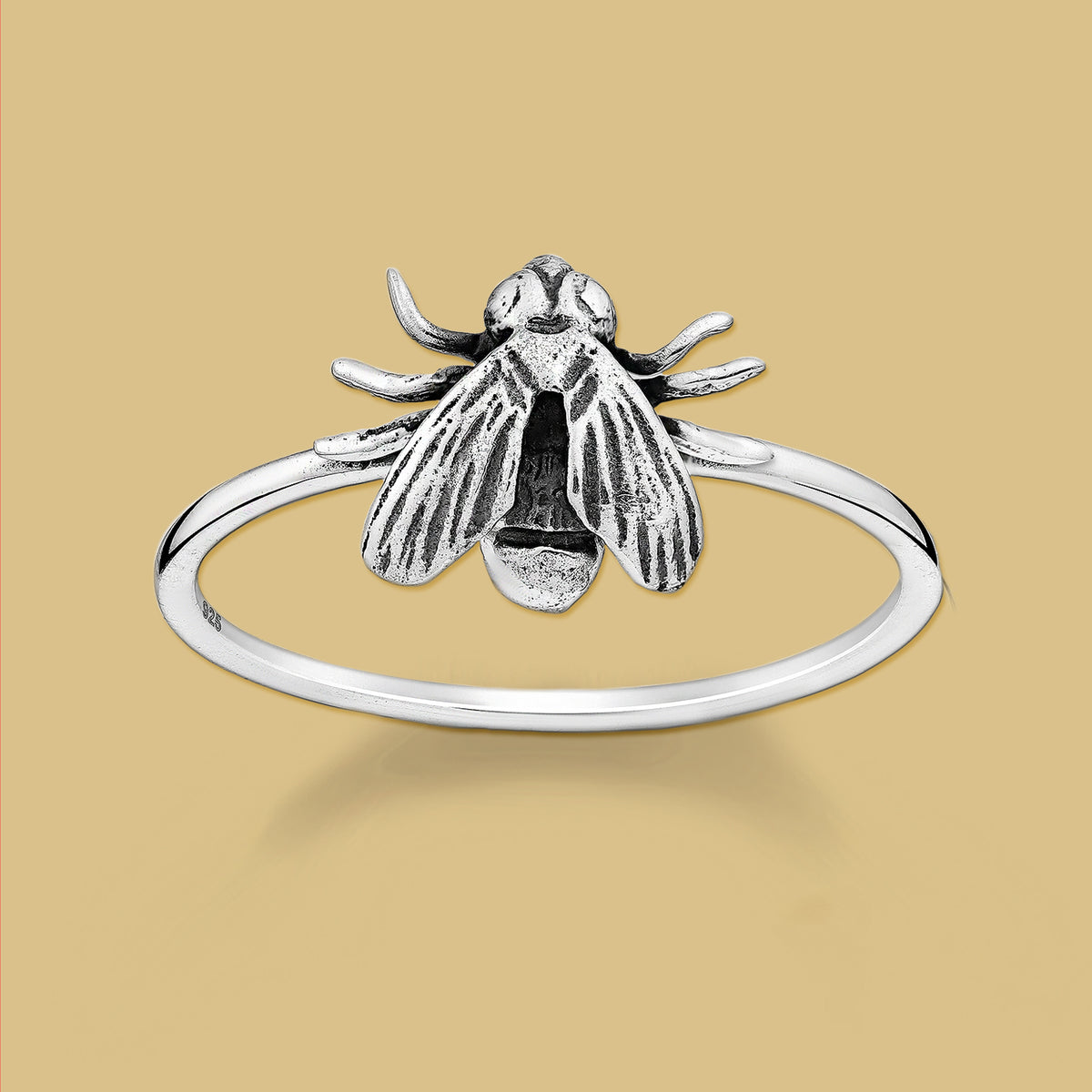 Sterling Silver Oxidized Fly Ring