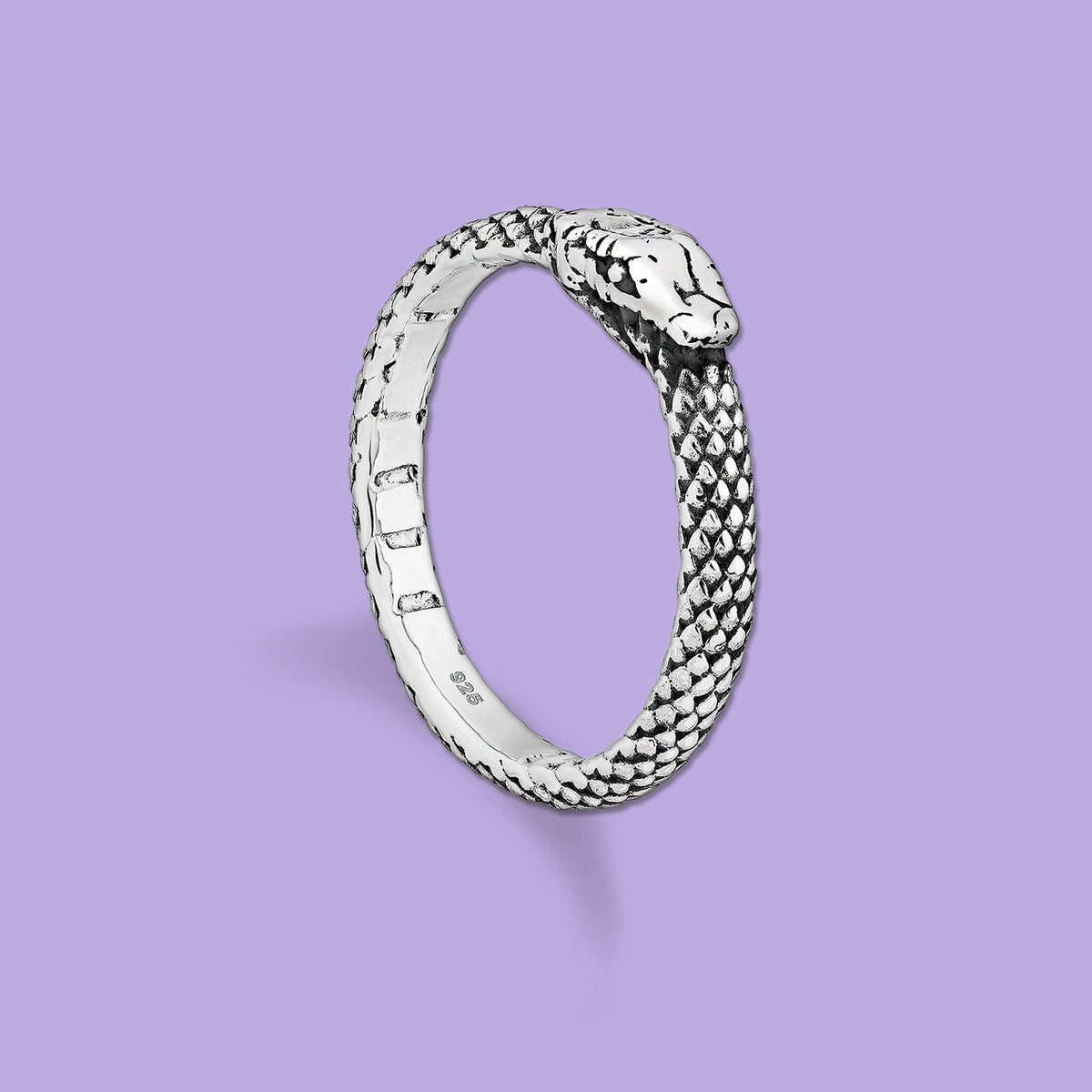 Sterling Silver Oxidized Ouroboros Ring
