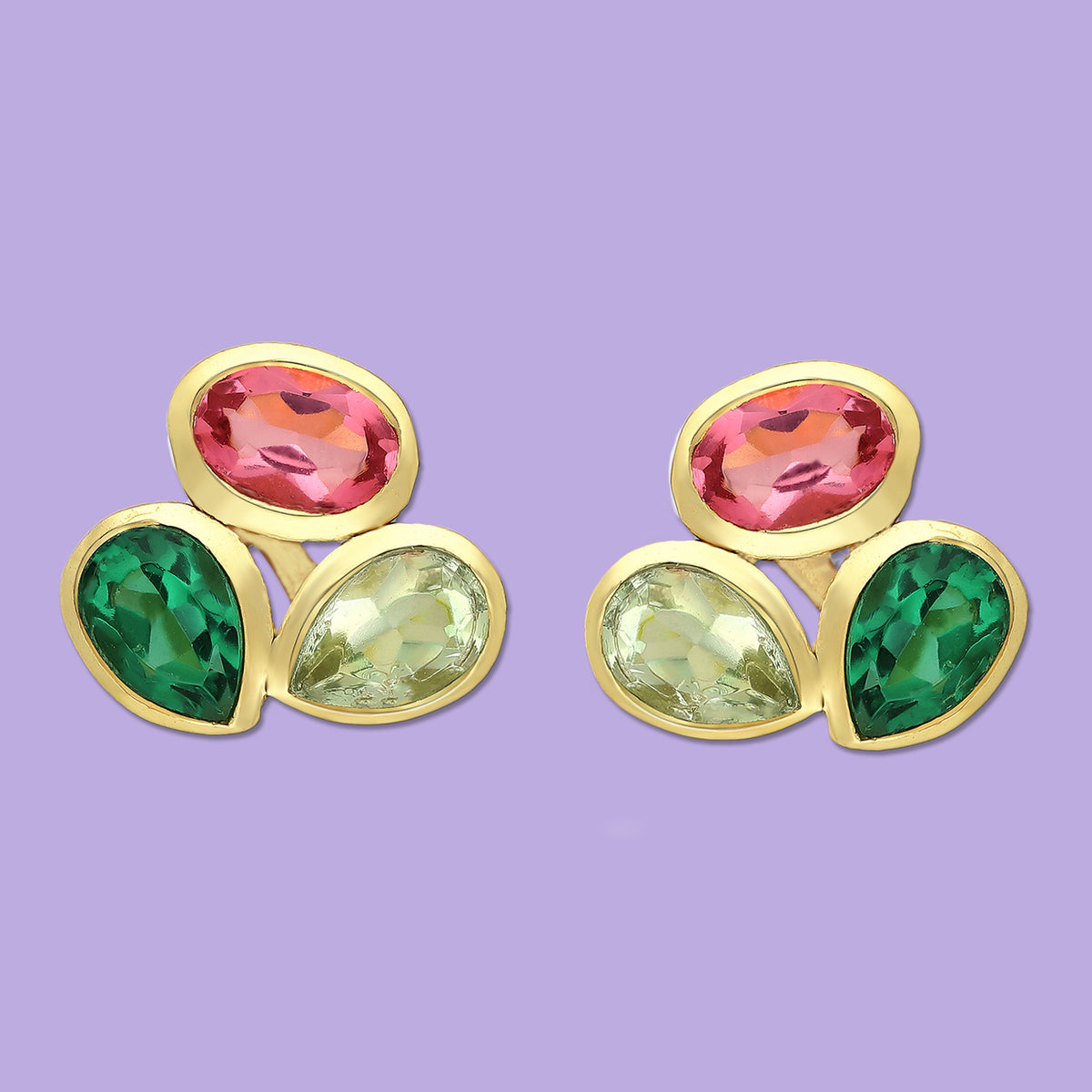 Tourmaline earrings, stud earrings, gemstone earrings