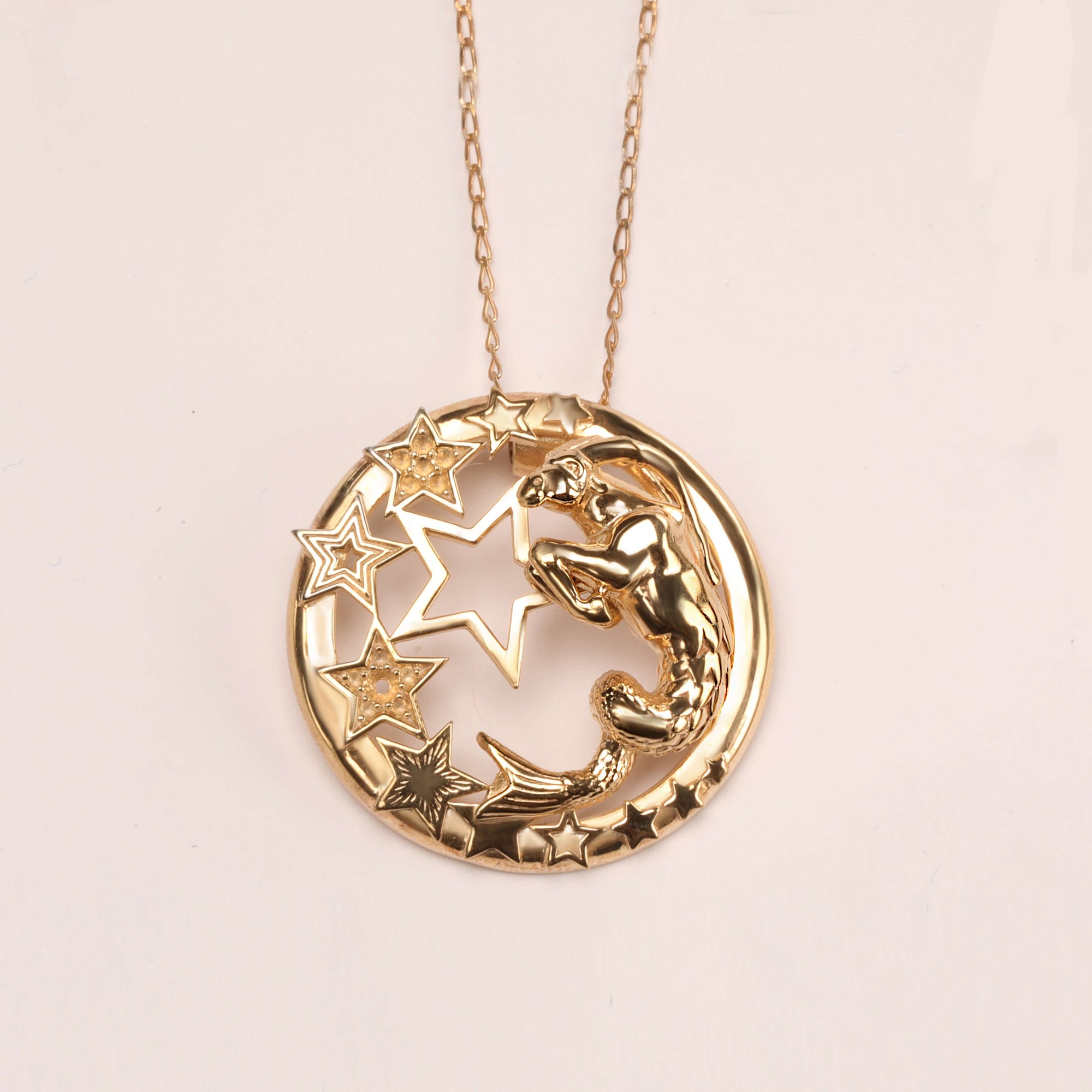 3d zodiac necklace, CITIMI Jewelry, capricorn pendant, capricorn necklace