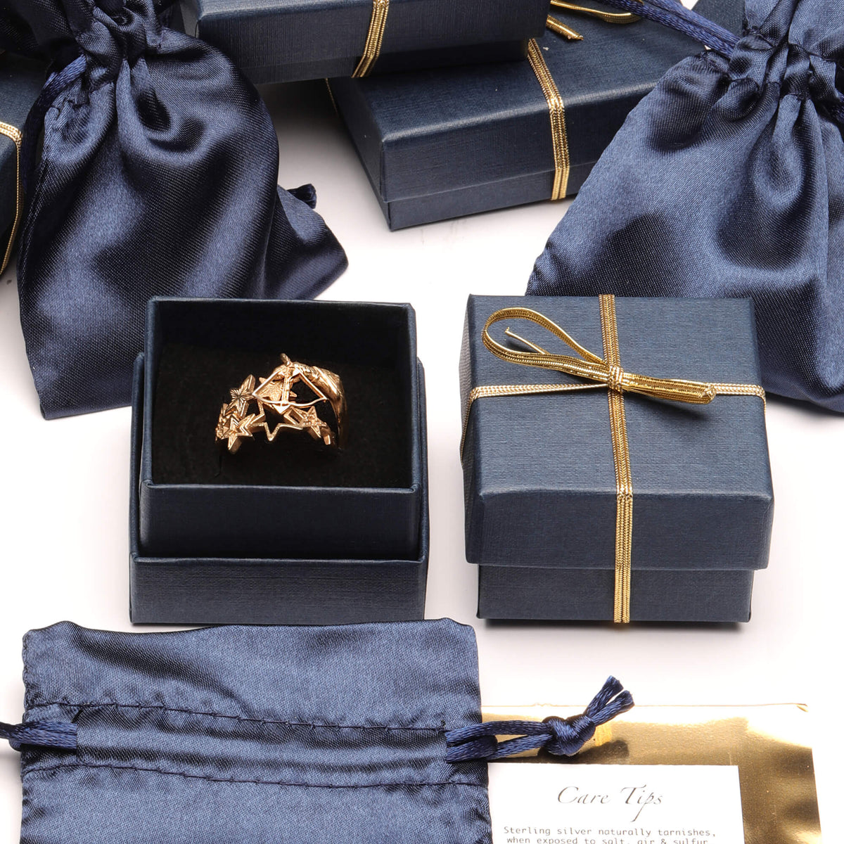 Gold Plated Sagittarius ring, zodiac rings with star designs, CITIMI