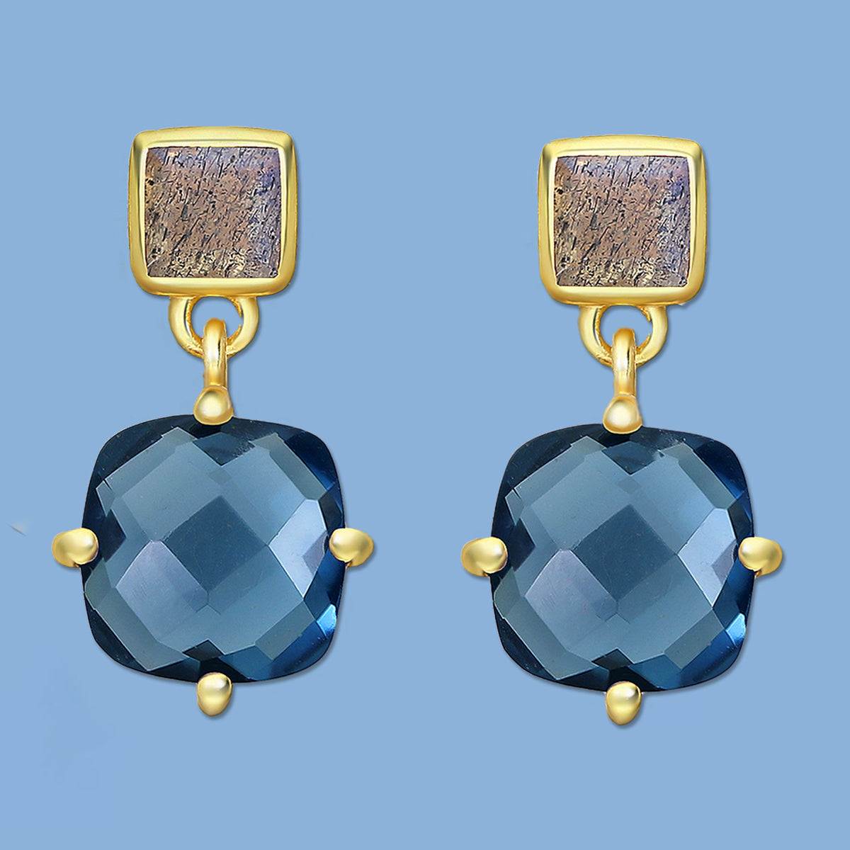 blue gemstone earrings, Labradorite earrings