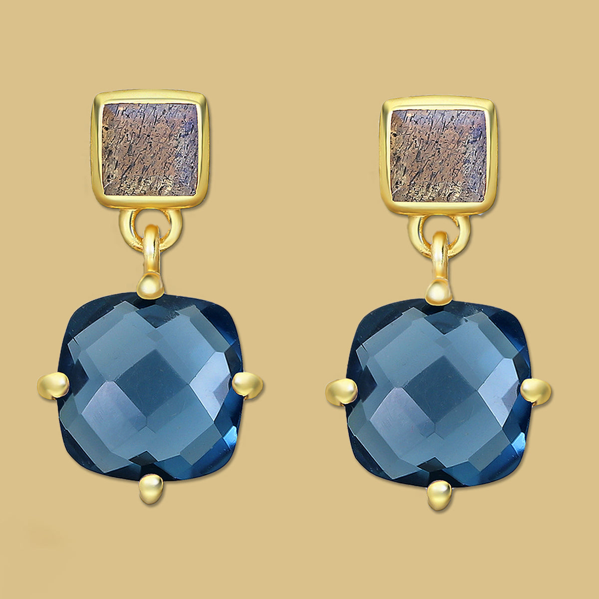 Labradorite earrings, blue earrings