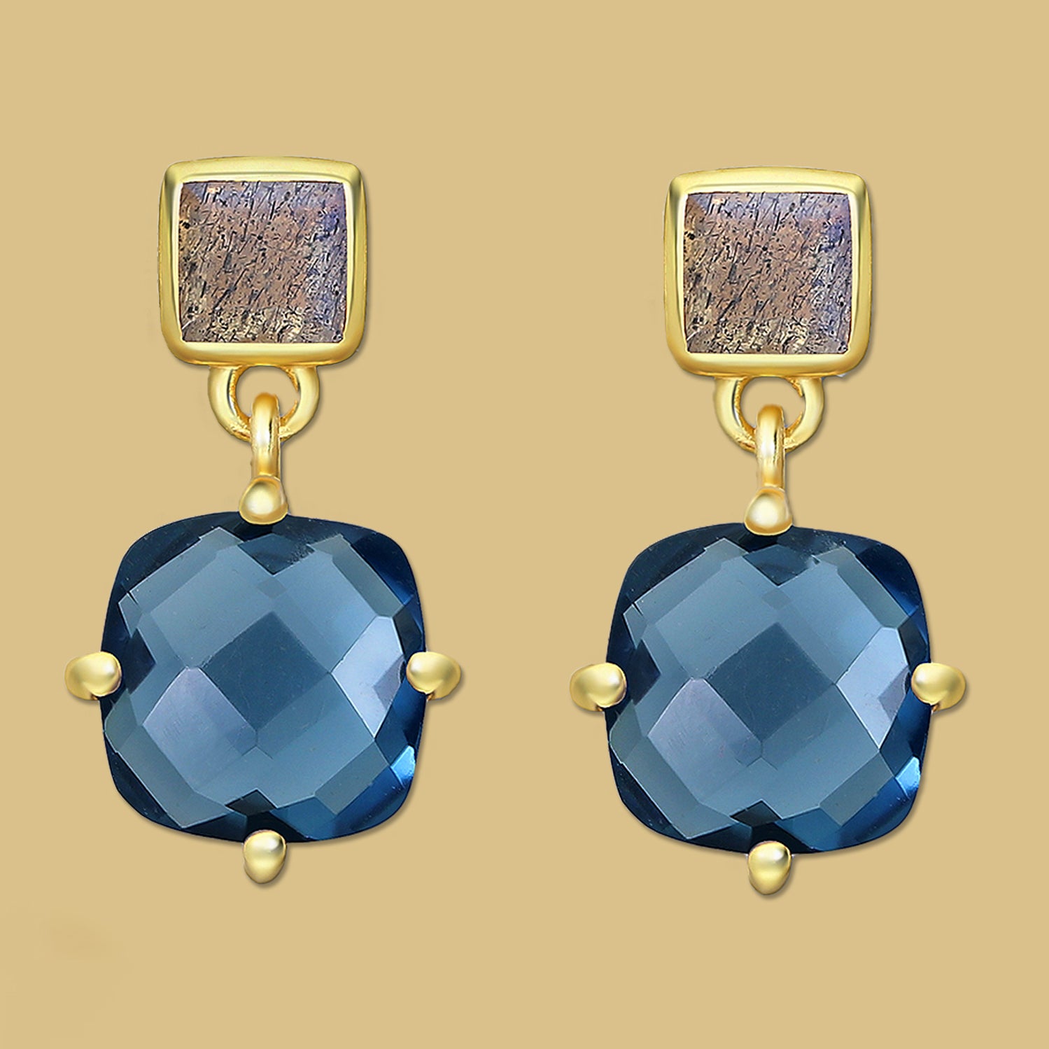 Labradorite earrings, blue earrings