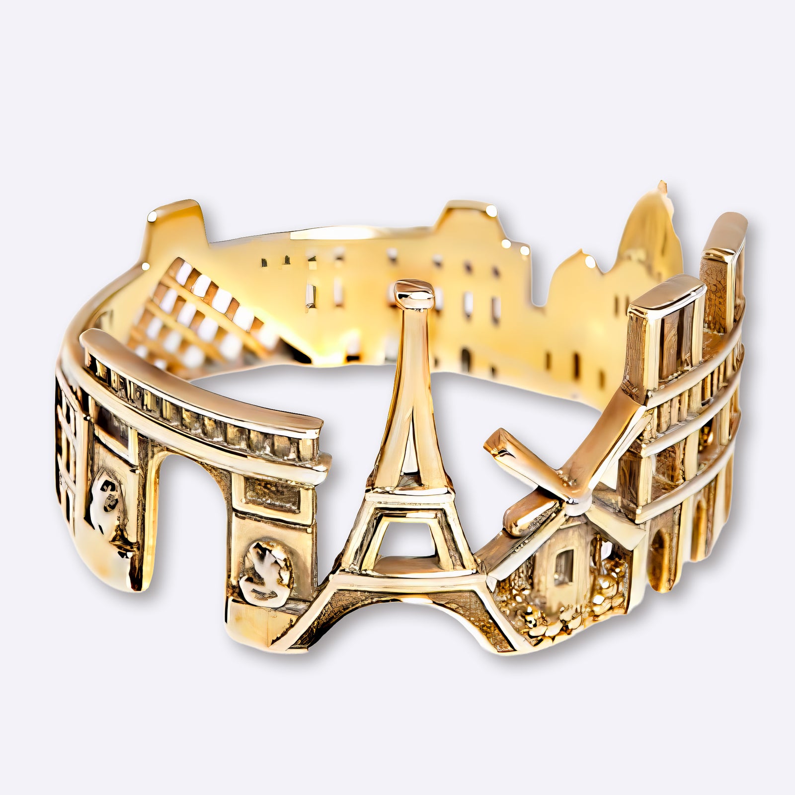 paris skyline gold ring citimi